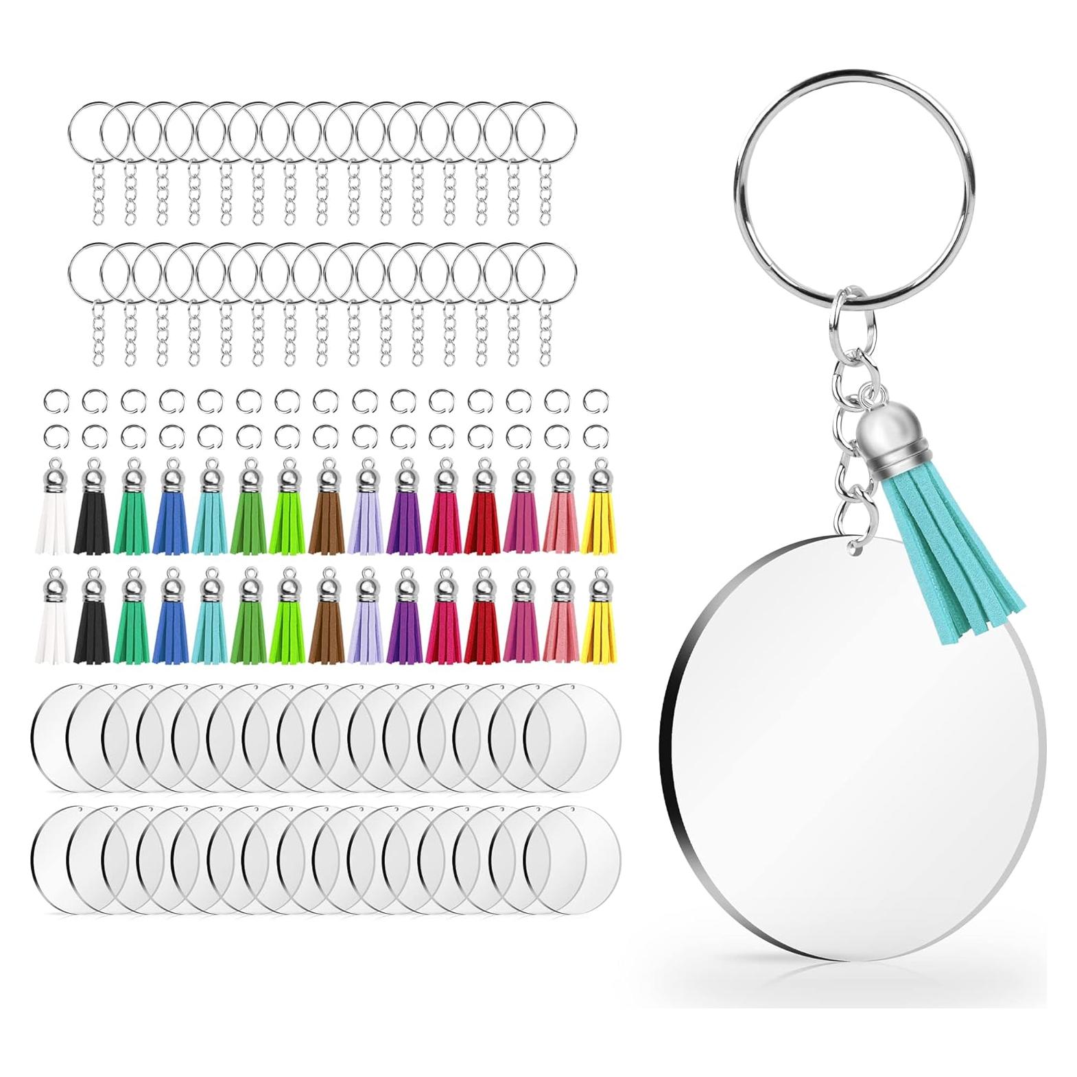 Kit de Llaveros Acrílicos en Blanco Lganze 120 pcs DIY