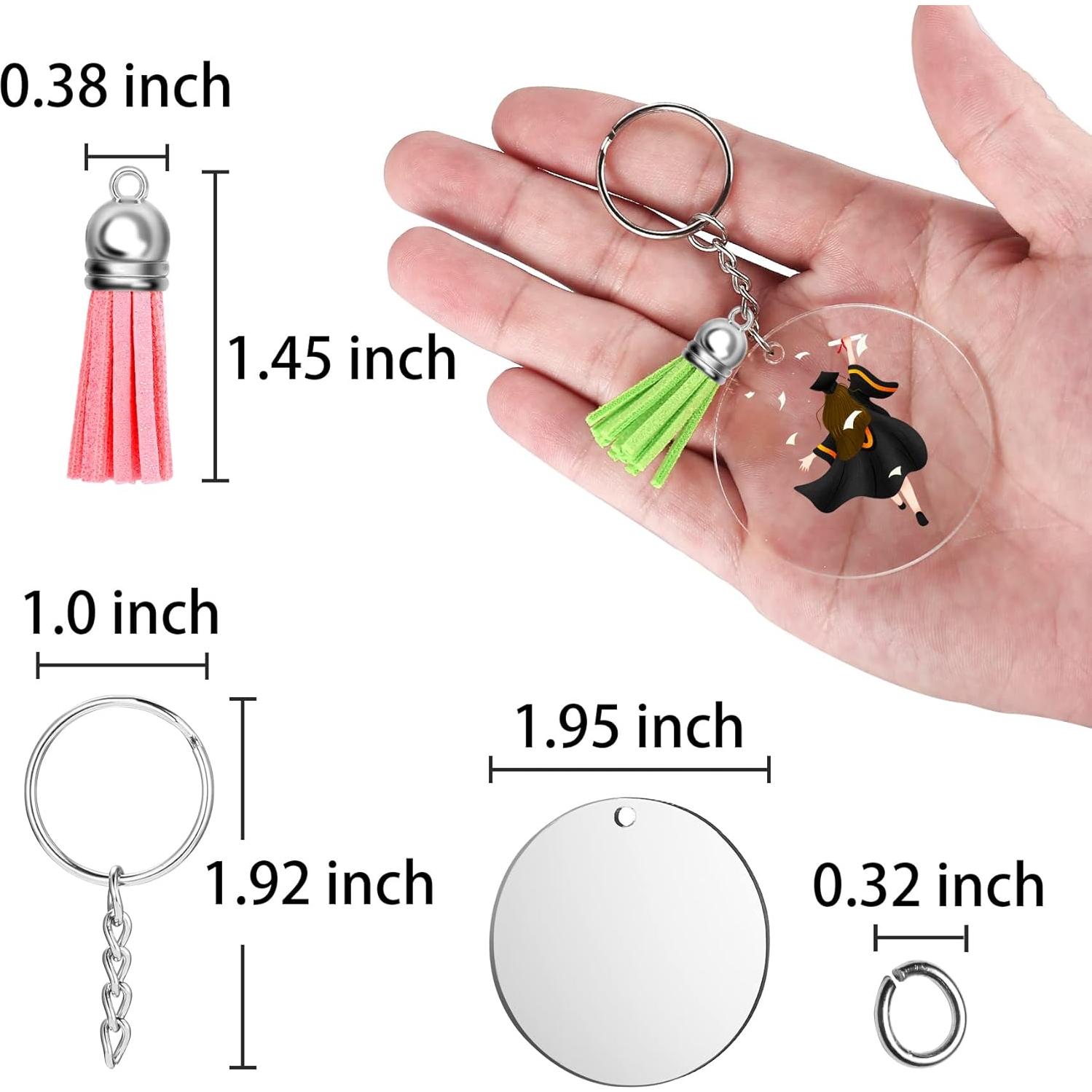 Kit de Llaveros Acrílicos en Blanco Lganze 120 pcs DIY