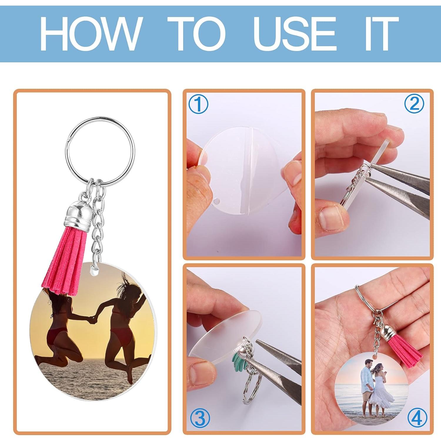 Kit de Llaveros Acrílicos en Blanco Lganze 120 pcs DIY