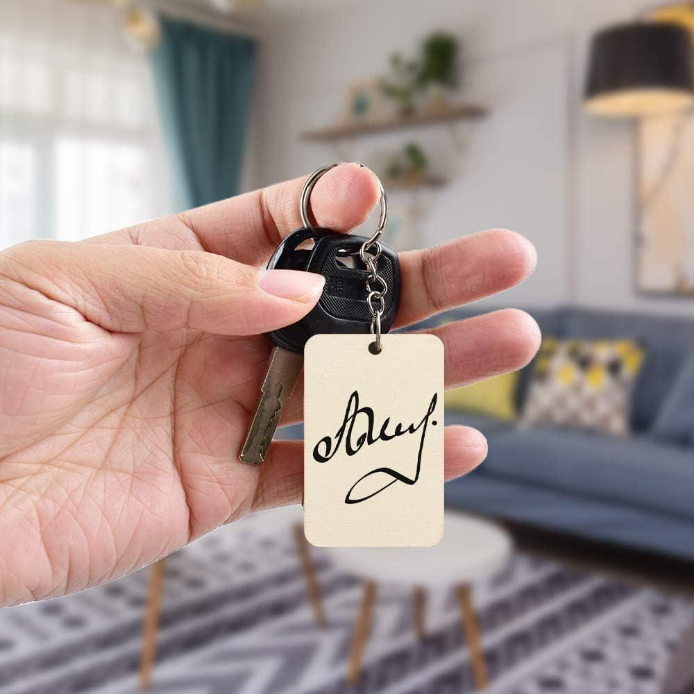 Juego de Llaveros Rectangulares de Madera Luckforest 50 Pcs