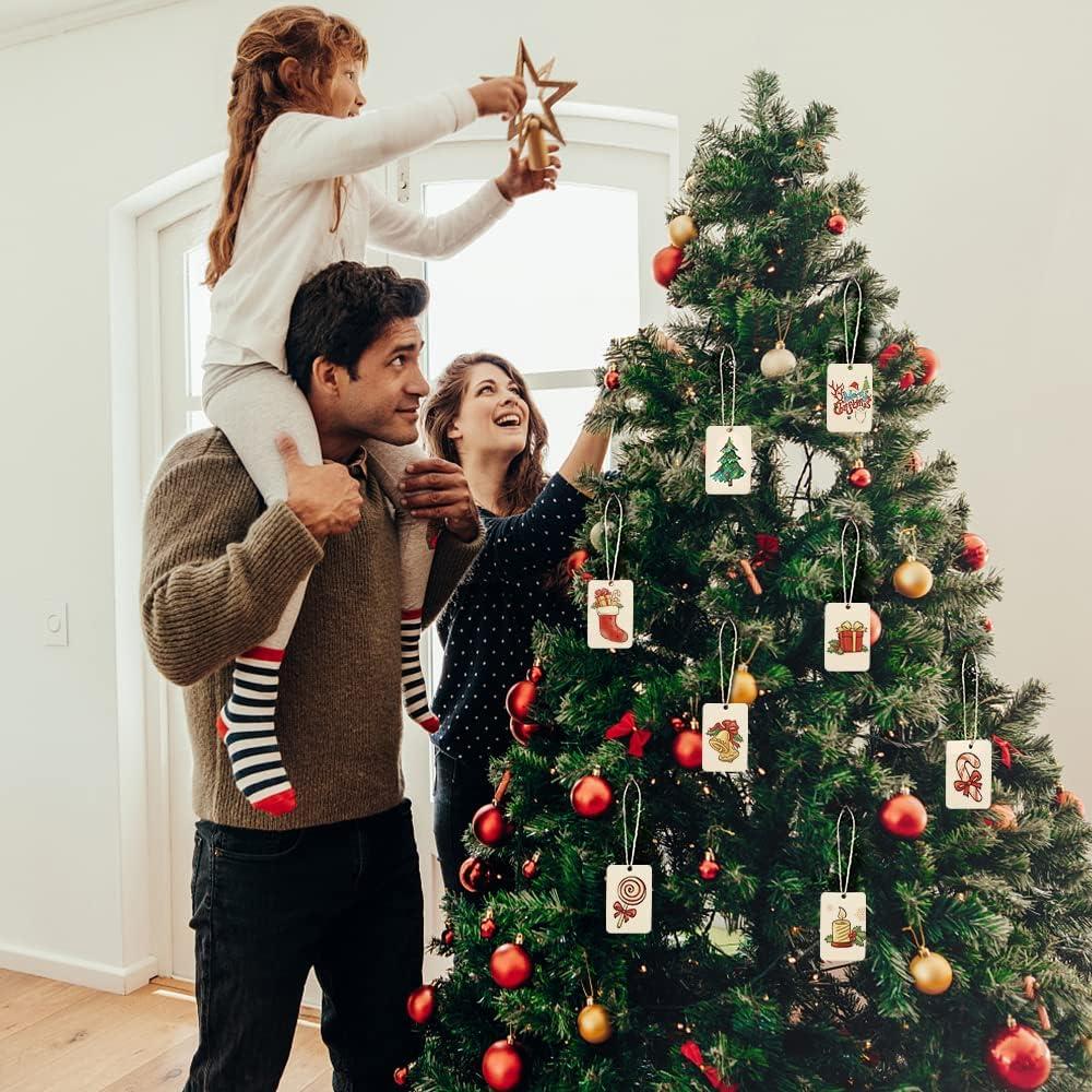 Juego de Llaveros Rectangulares de Madera Luckforest 50 Pcs