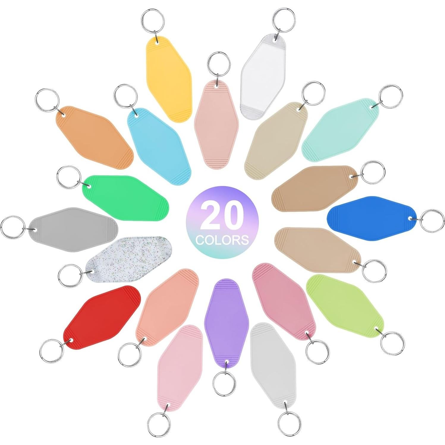 Llavero de Hotel en Blanco LOTMER 40 Pcs 20 Colores DIY