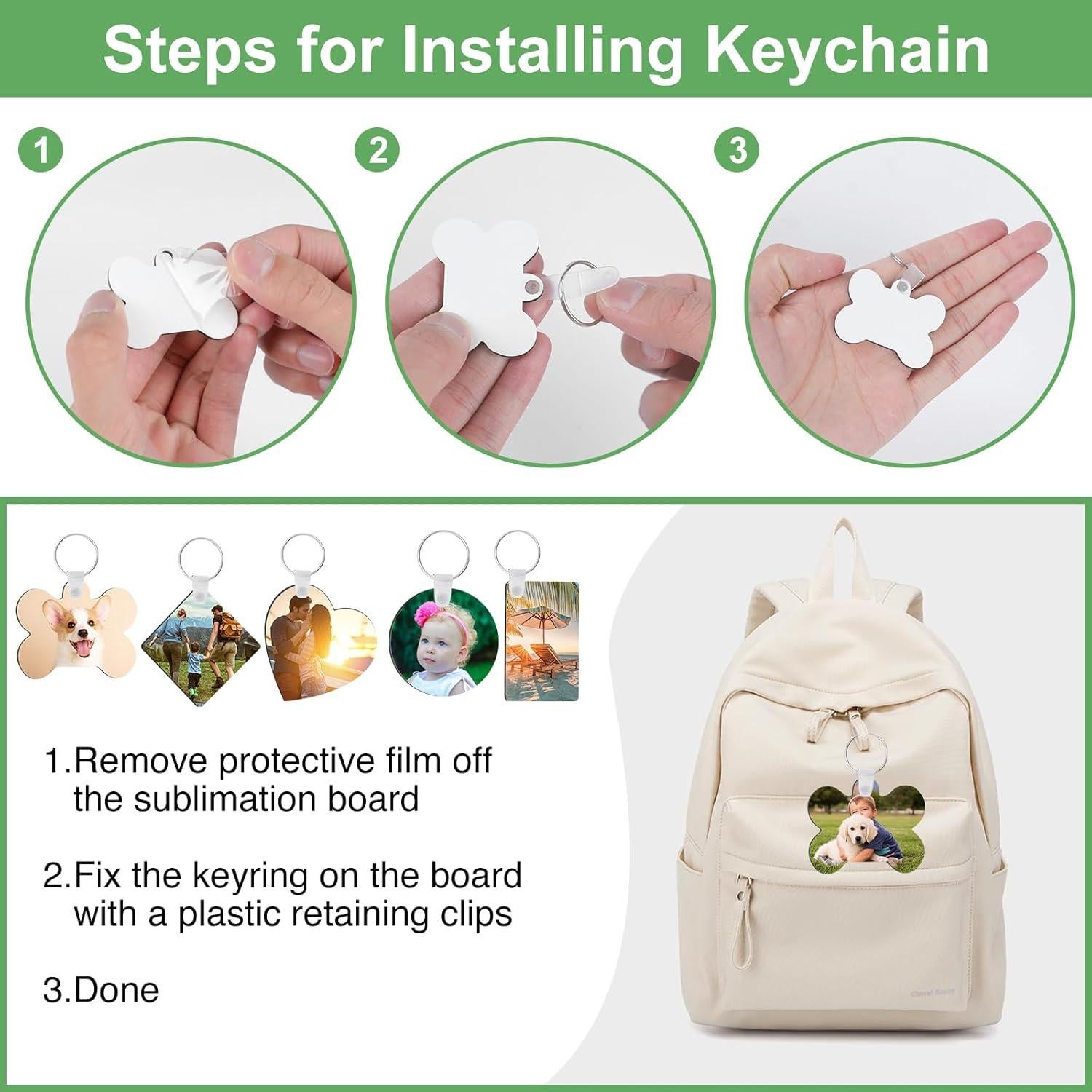 Kit 45 Piezas Llavero Sublimación MDF NEOACT Formas Variadas