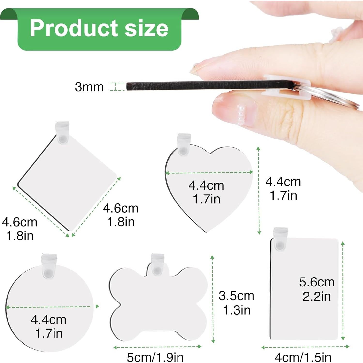 Kit 45 Piezas Llavero Sublimación MDF NEOACT Formas Variadas