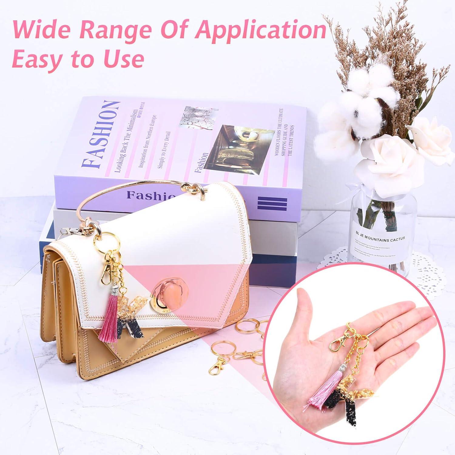 Kit de 100 Anillos y Ganchos de Llavero Paxcoo Dorados