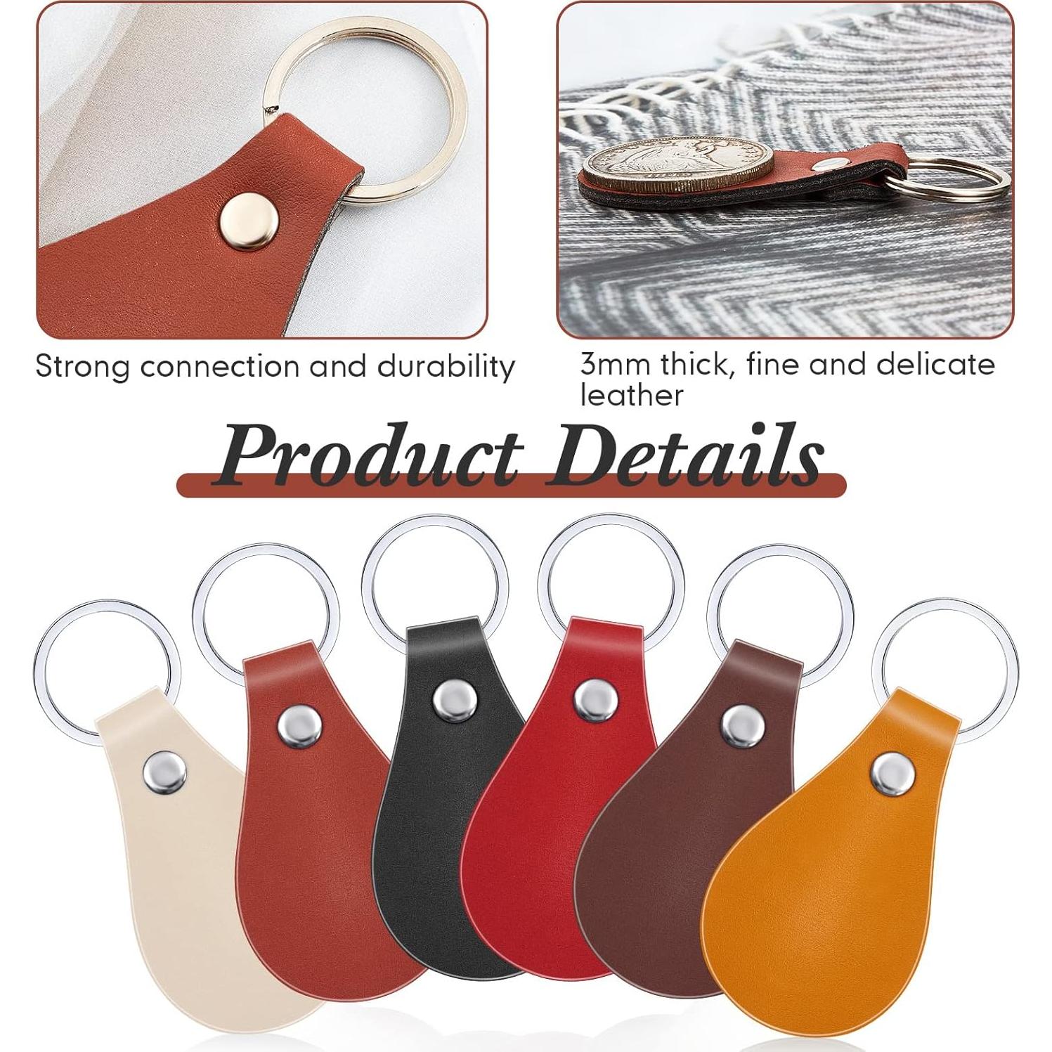 Kit de 30 Llaveros de Cuero PU Taiyin para Manualidades DIY