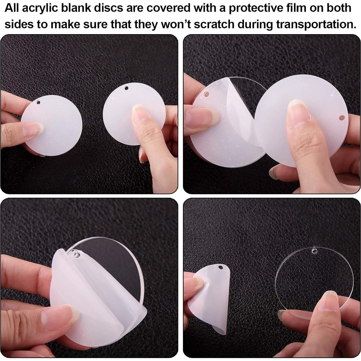 Duufin 108 Piezas Llaveros Acrílicos 5.08 cm en Blanco