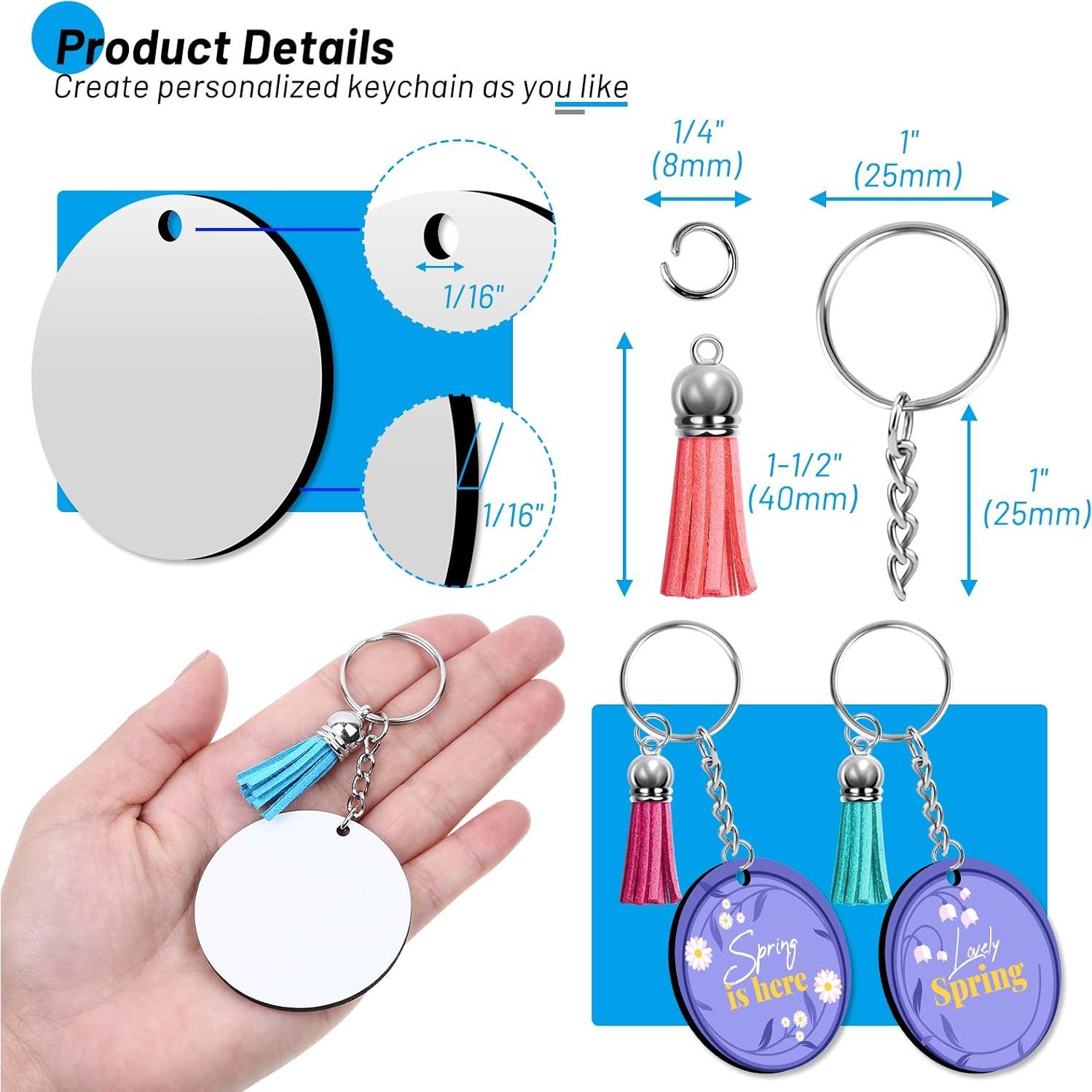 Kit de Llaveros de Sublimación Cruzix 80 PCS Redondos 5.08 cm