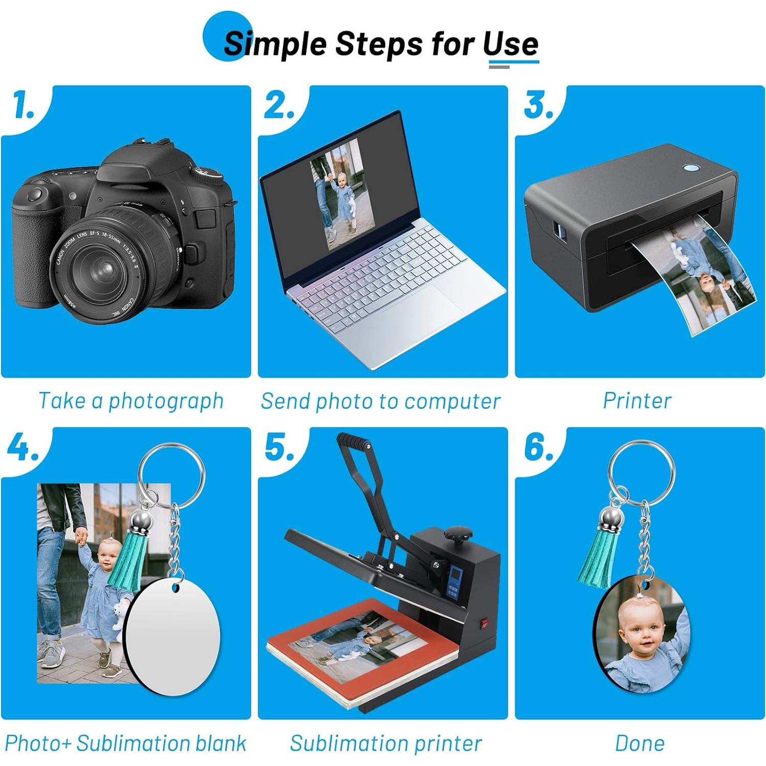 Kit de Llaveros de Sublimación Cruzix 80 PCS Redondos 5.08 cm