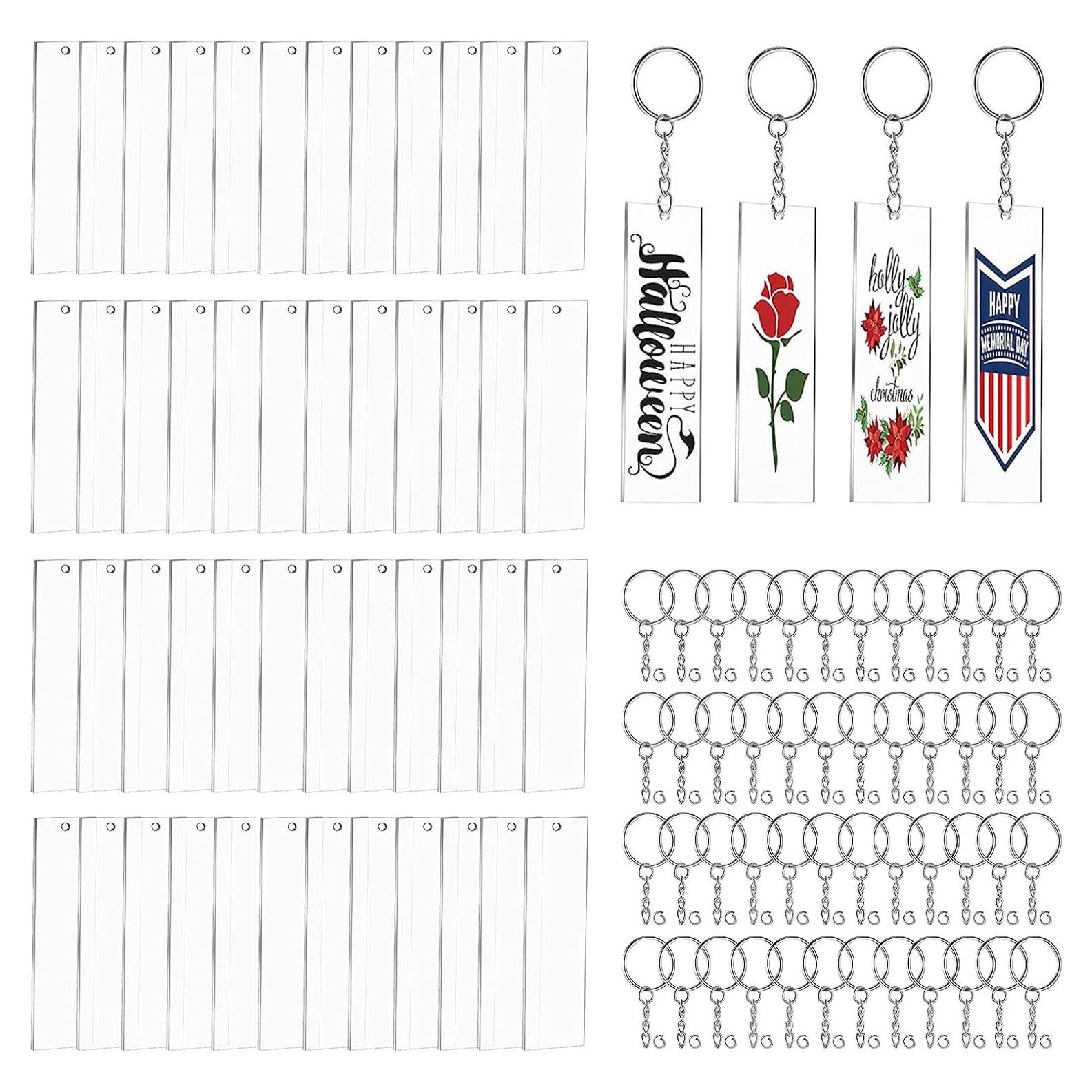 Juego de Llaveros Acrílicos TalyRob 144 Piezas DIY 2x8 cm