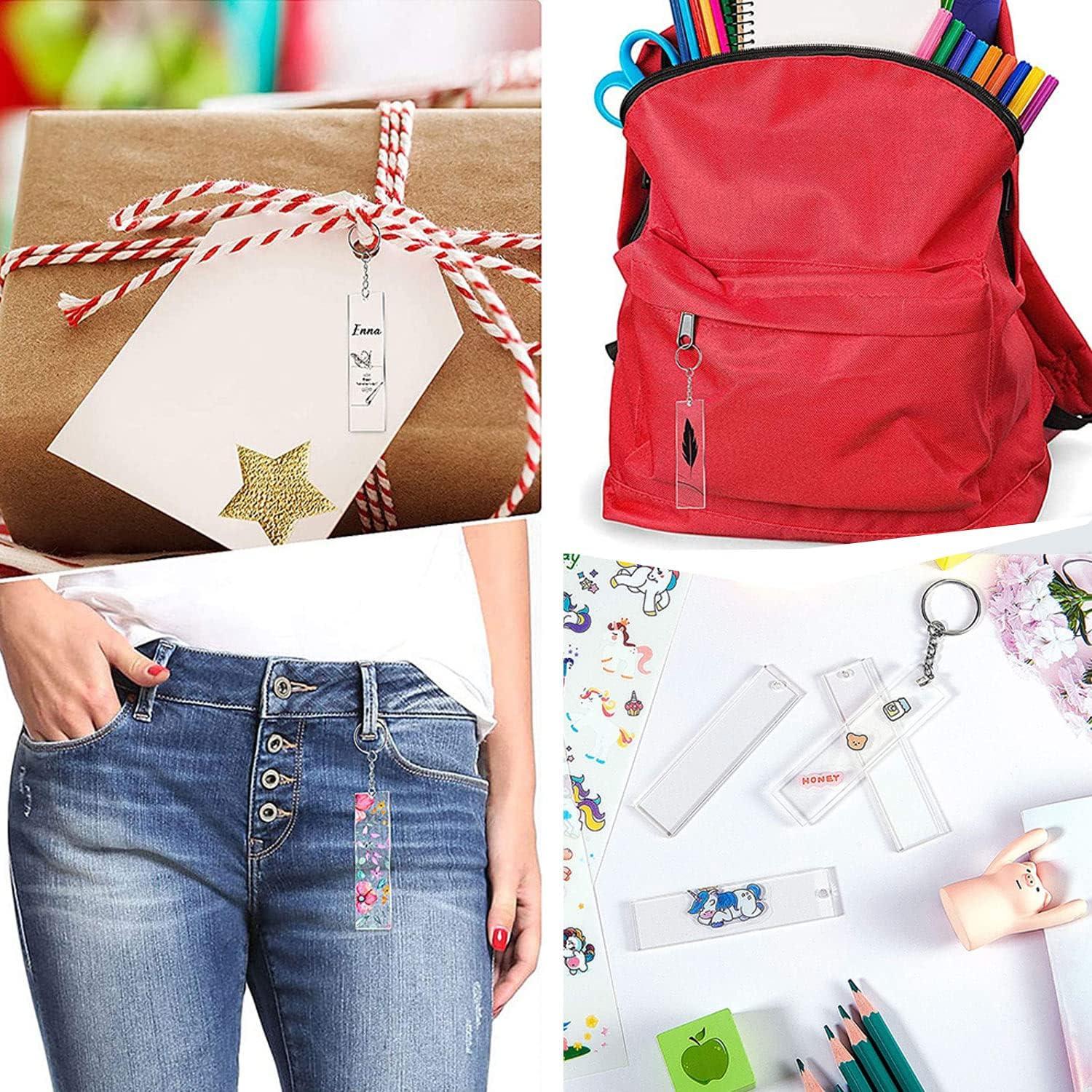 Juego de Llaveros Acrílicos TalyRob 144 Piezas DIY 2x8 cm