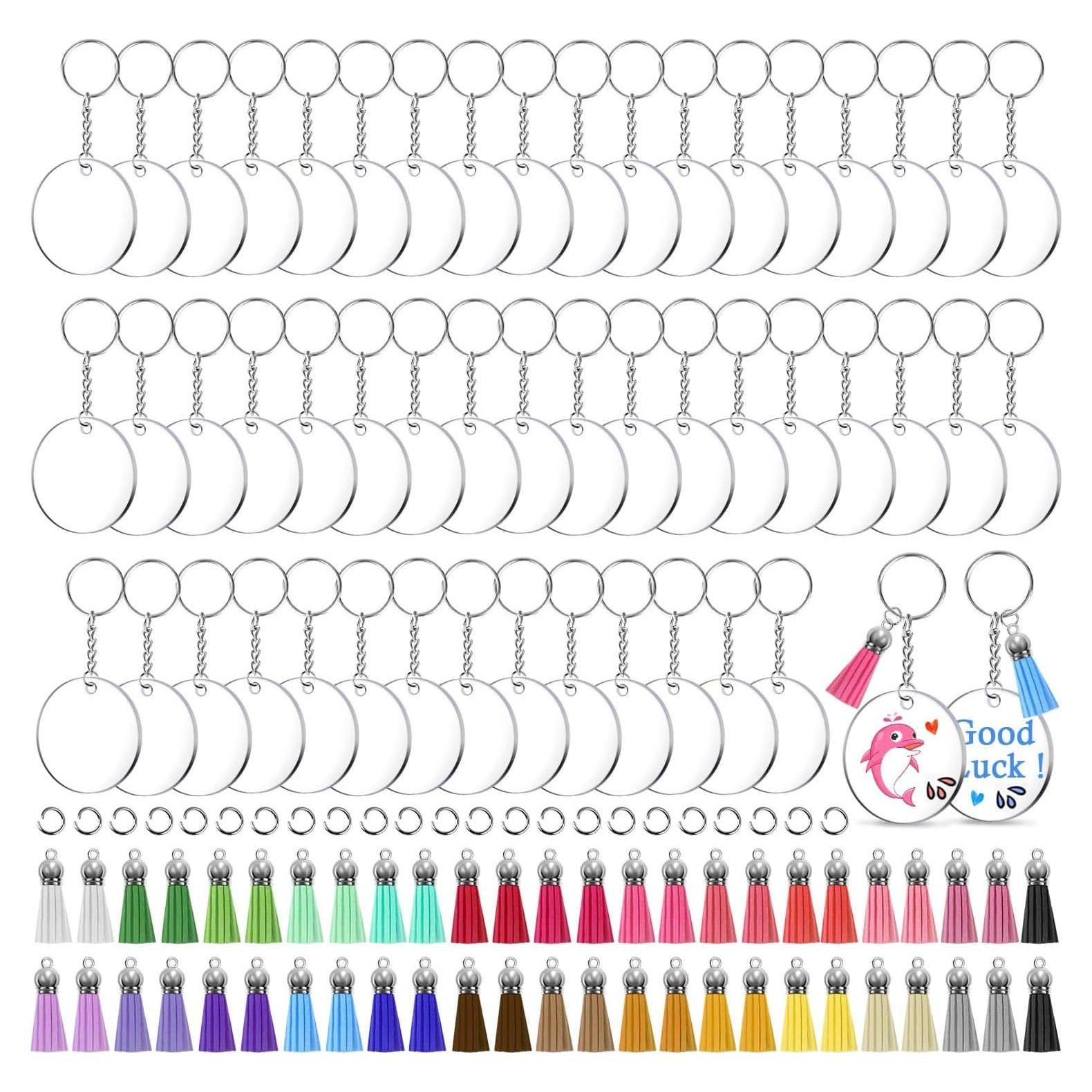 Kit de Llaveros de Acrílico en Blanco Shynek - 50 Piezas