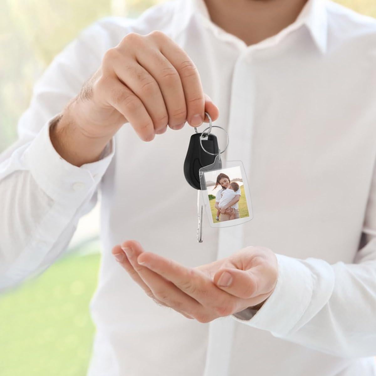 6 Llaveros Acrílicos Transparentes para Foto Personalizados