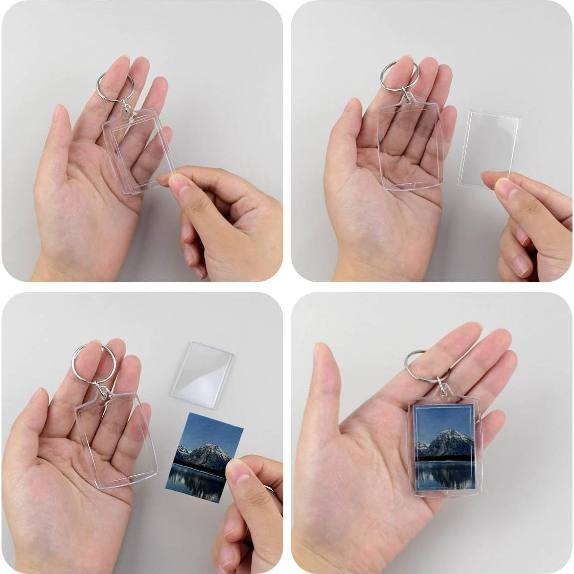 6 Llaveros Acrílicos Transparentes para Foto Personalizados
