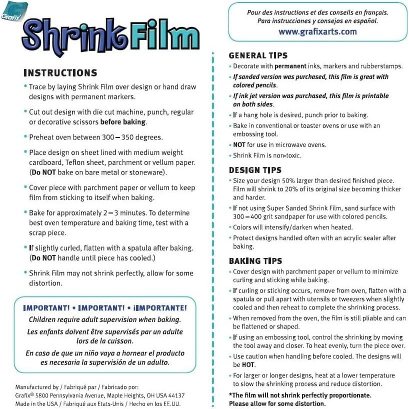 Película de Contracción Grafix - 50 Hojas Transparentes 21.6x27.9 cm