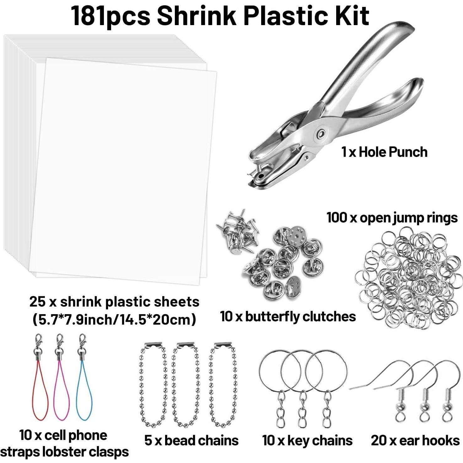 Kit de Manualidades Rainmae 181 Piezas - Hojas Termocontraíbles y Accesorios