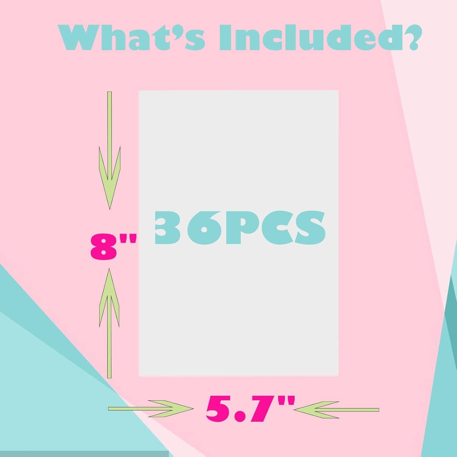 Hslordge 36 Hojas de Plástico Retráctil 20.3x14.5 cm para Manualidades