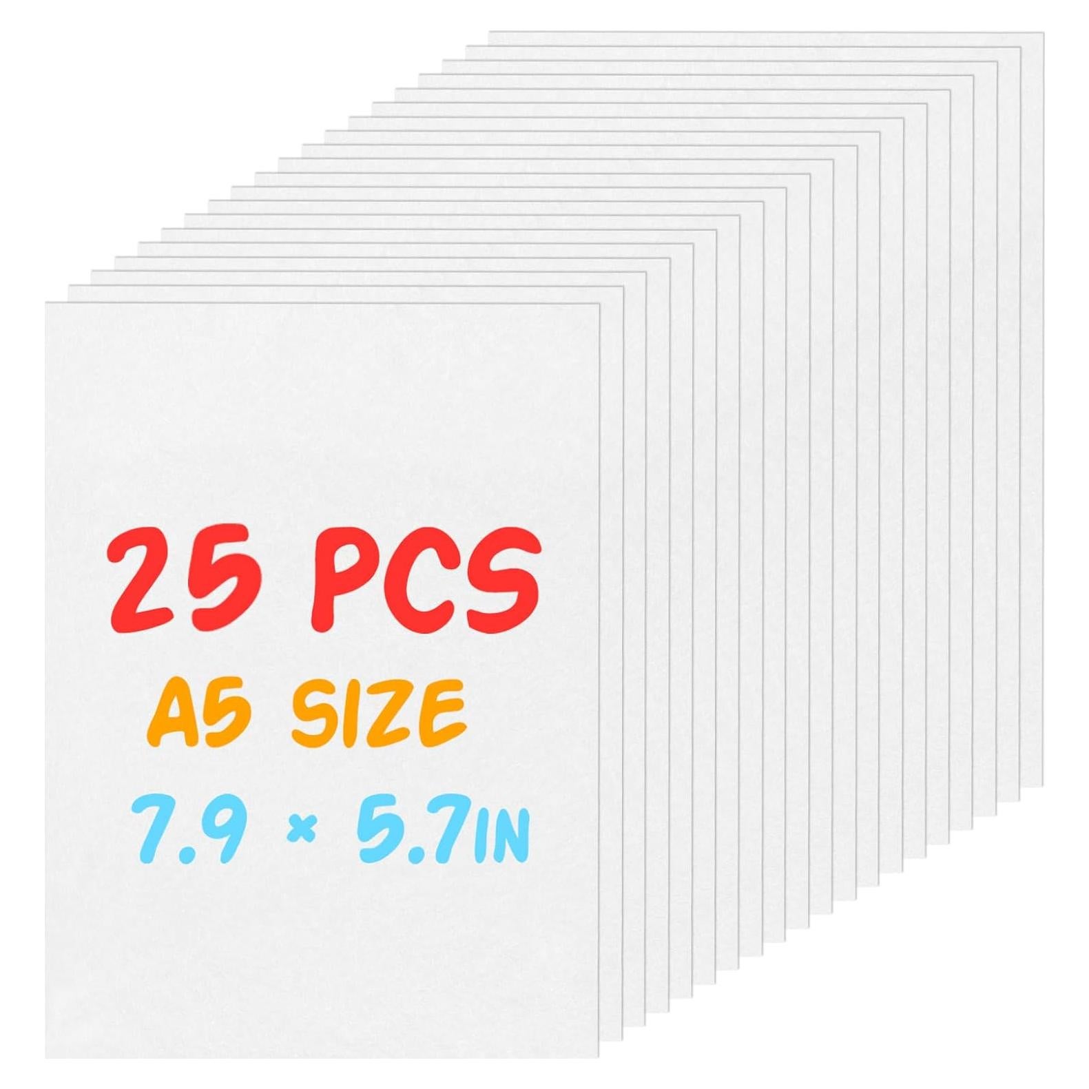 Kit de 25 Hojas de Papel Shrinky Dink REGUICORP 20.1x14.5cm