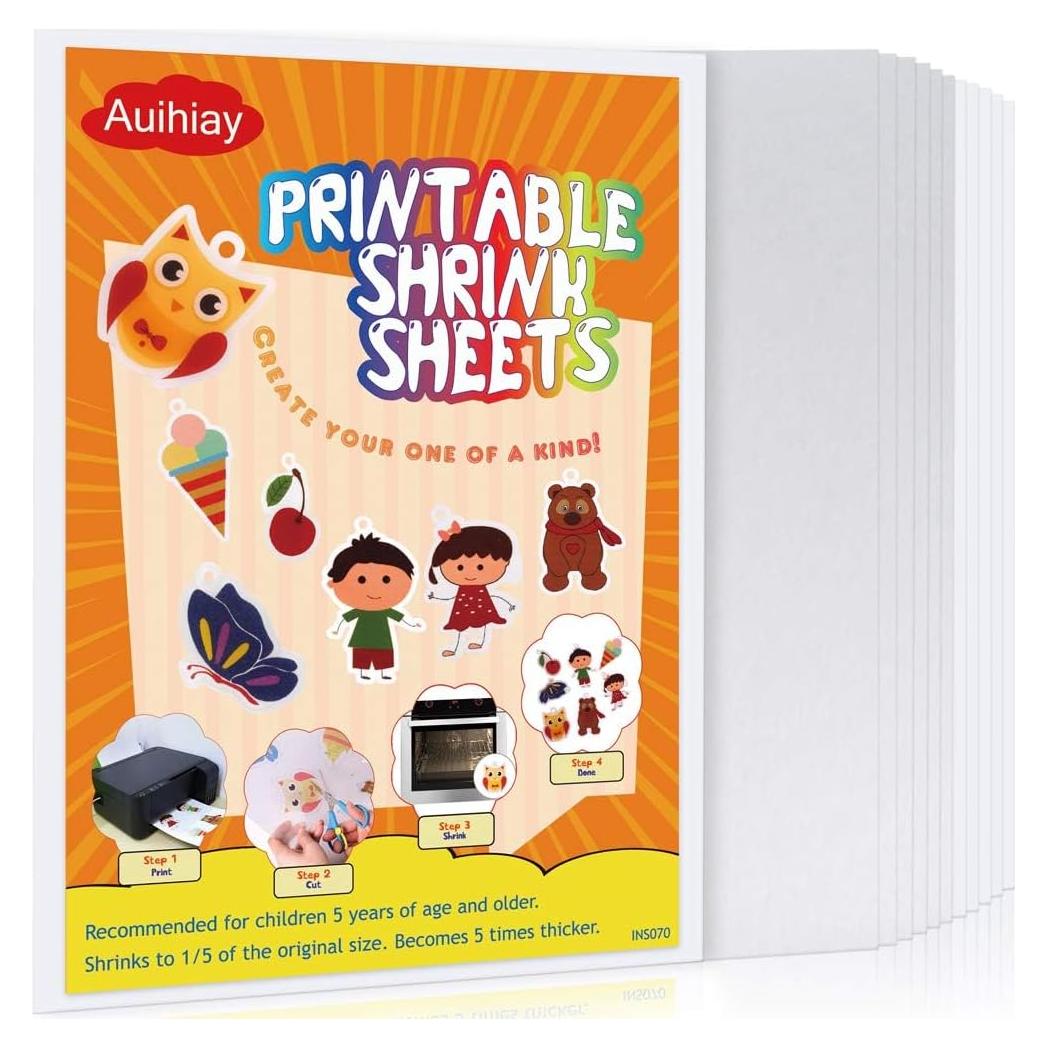 Hojas de Plástico Encogible Imprimibles Auihiay 12 Piezas 29.5x21 cm