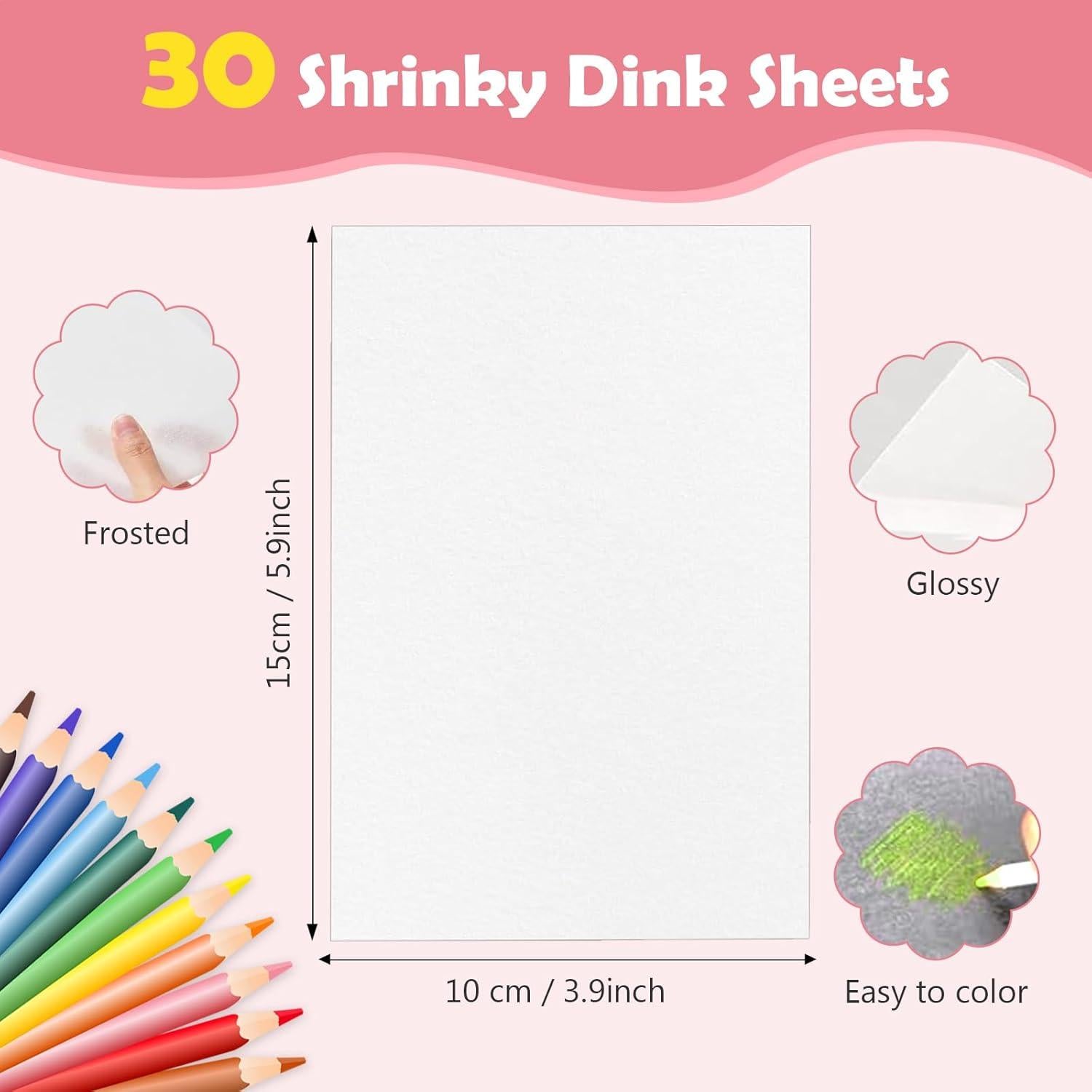 30 Hojas de Shrinky Dink Altdeovk para Manualidades DIY 14.5x10.4cm