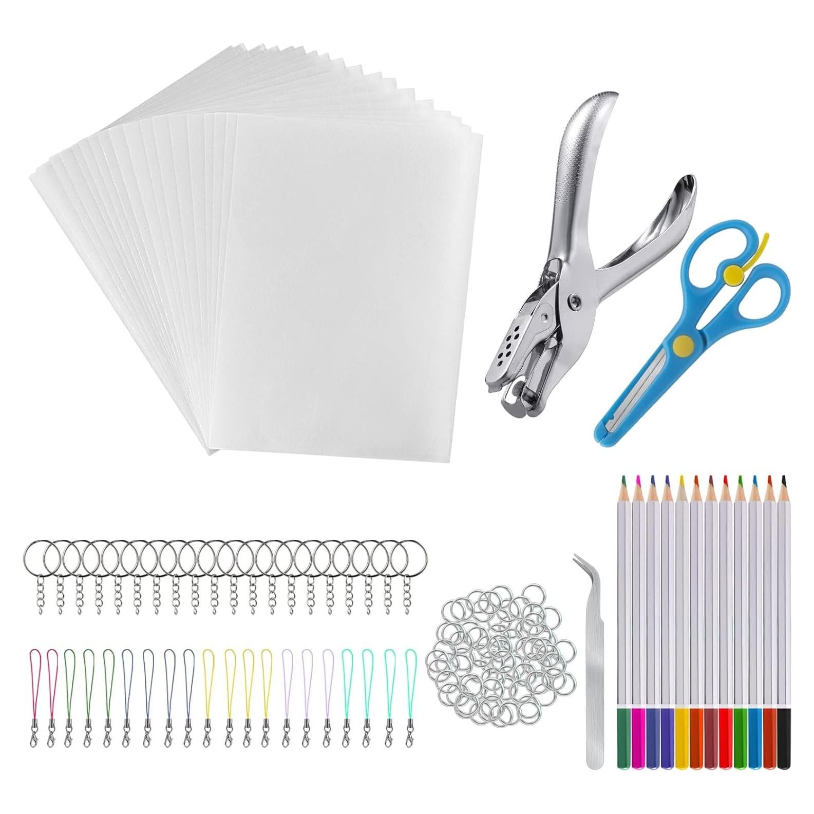 Kit de Hojas Shrinky Dink 175Pcs chfine para Manualidades DIY