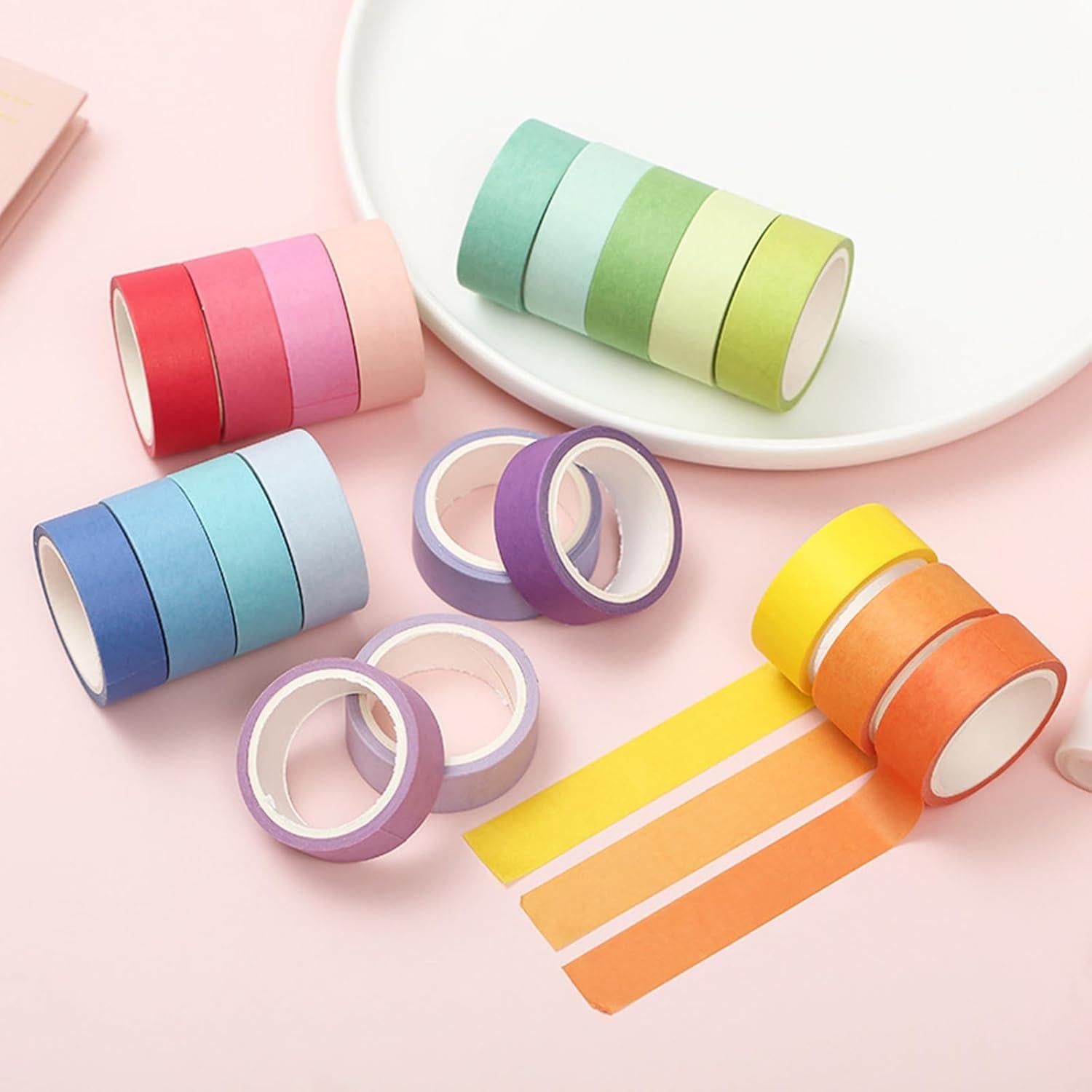 Conjunto Washi Tape VIVIQUEN 20 Rollos 15mm Multicolor