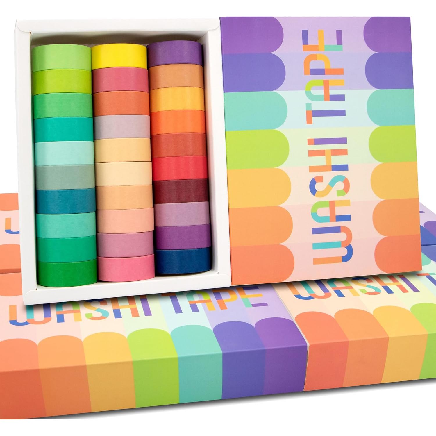 Juego de Cinta Washi WAPETASHI 30 Rollos 3m x 1.5cm Colores