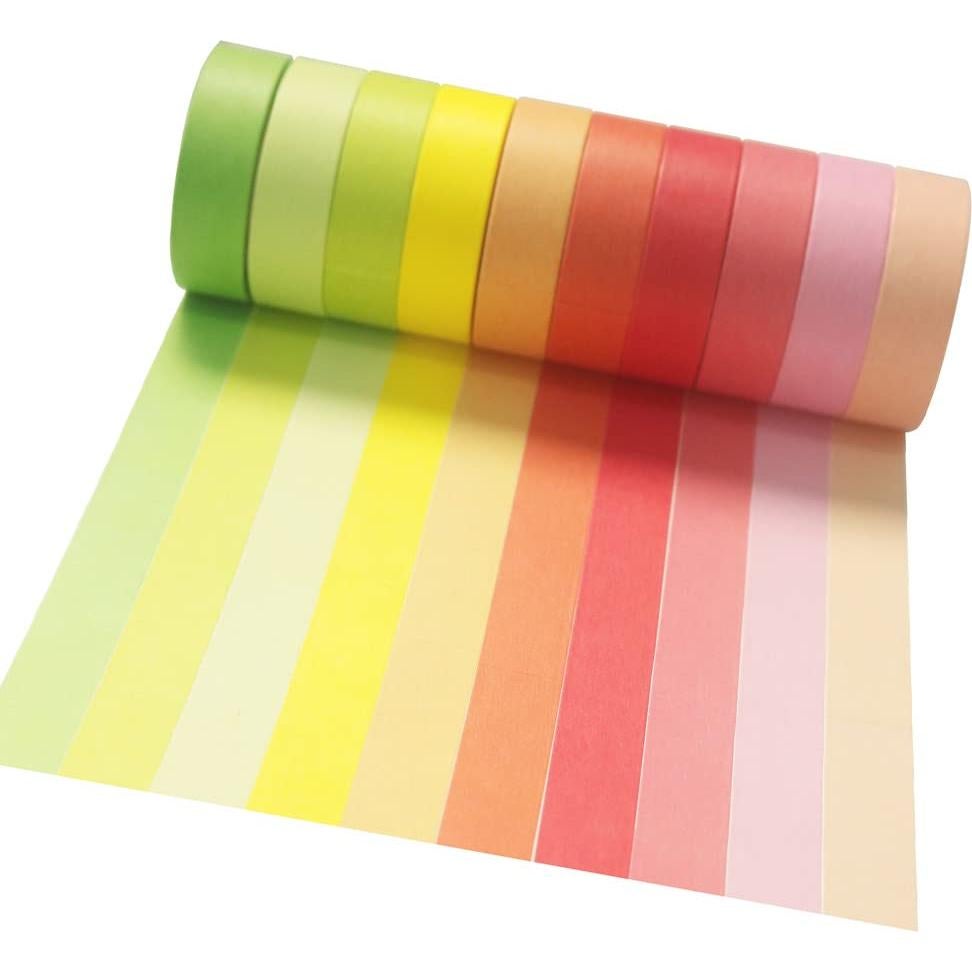 Juego de 20 Rollos de Cinta Washi Maartla 15mm Arcoíris