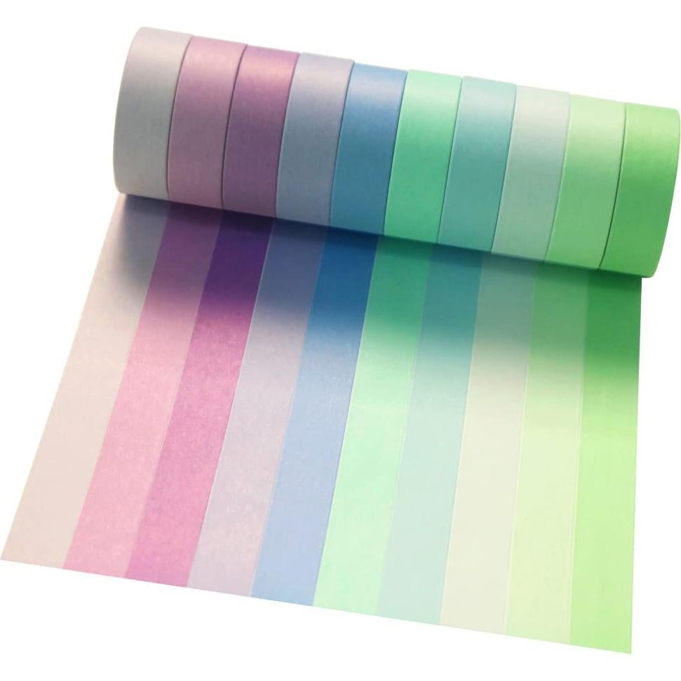 Juego de 20 Rollos de Cinta Washi Maartla 15mm Arcoíris