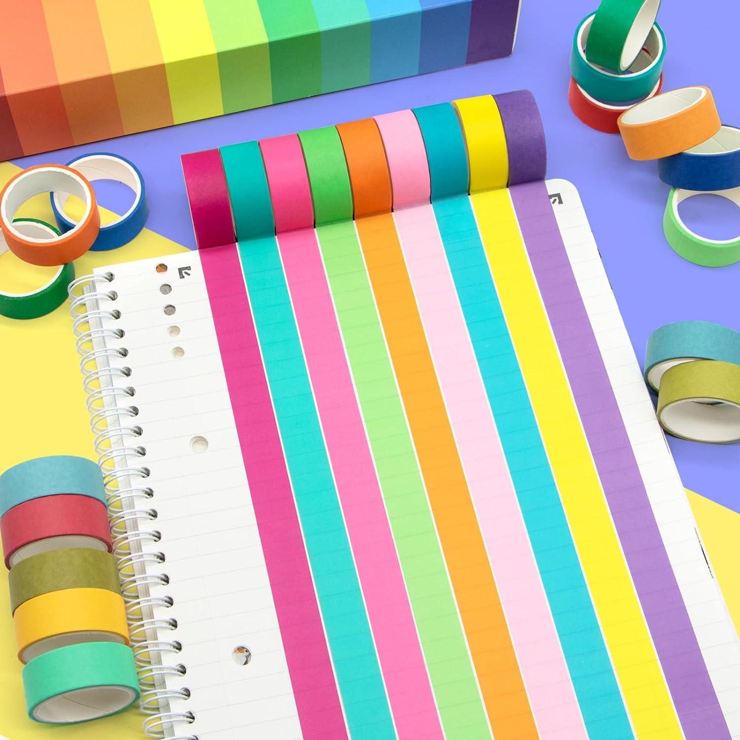 Set de 60 Rollos de Cinta Washi WAPETASHI 15mm Arcoíris