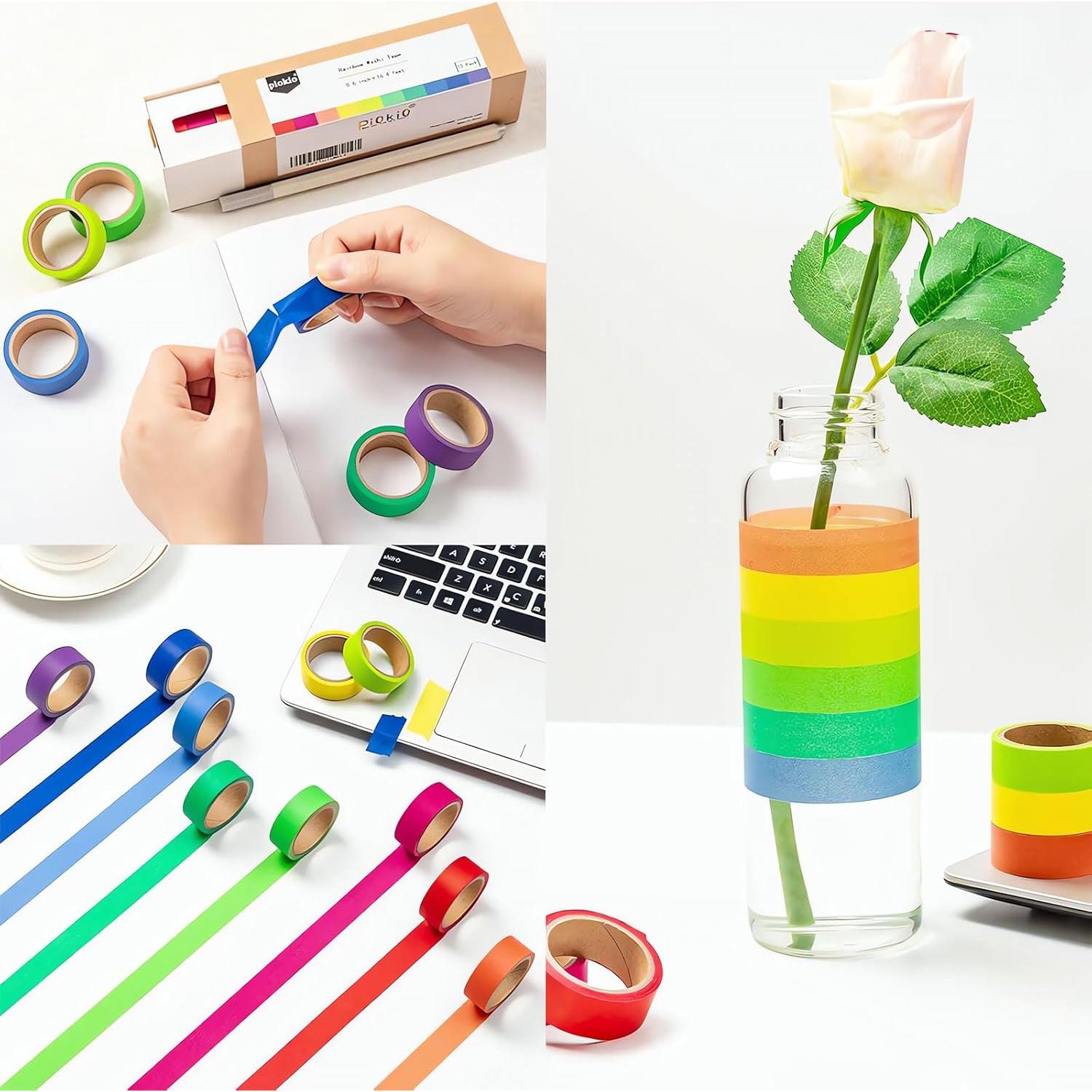 Cinta Washi Colorida Piokio 10 Rollos 164 Pies para Manualidades