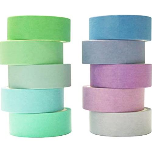 Juego de 20 Rollos de Cinta Washi Arcoíris 15 mm para Manualidades