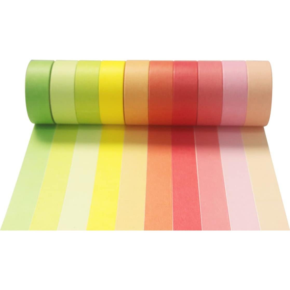 Juego de 20 Rollos de Cinta Washi Arcoíris 15 mm para Manualidades