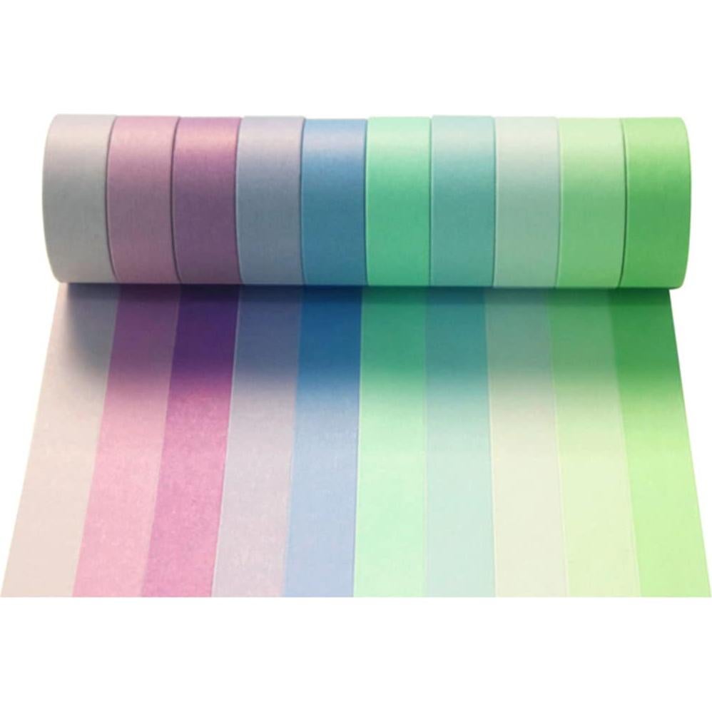 Juego de 20 Rollos de Cinta Washi Arcoíris 15 mm para Manualidades