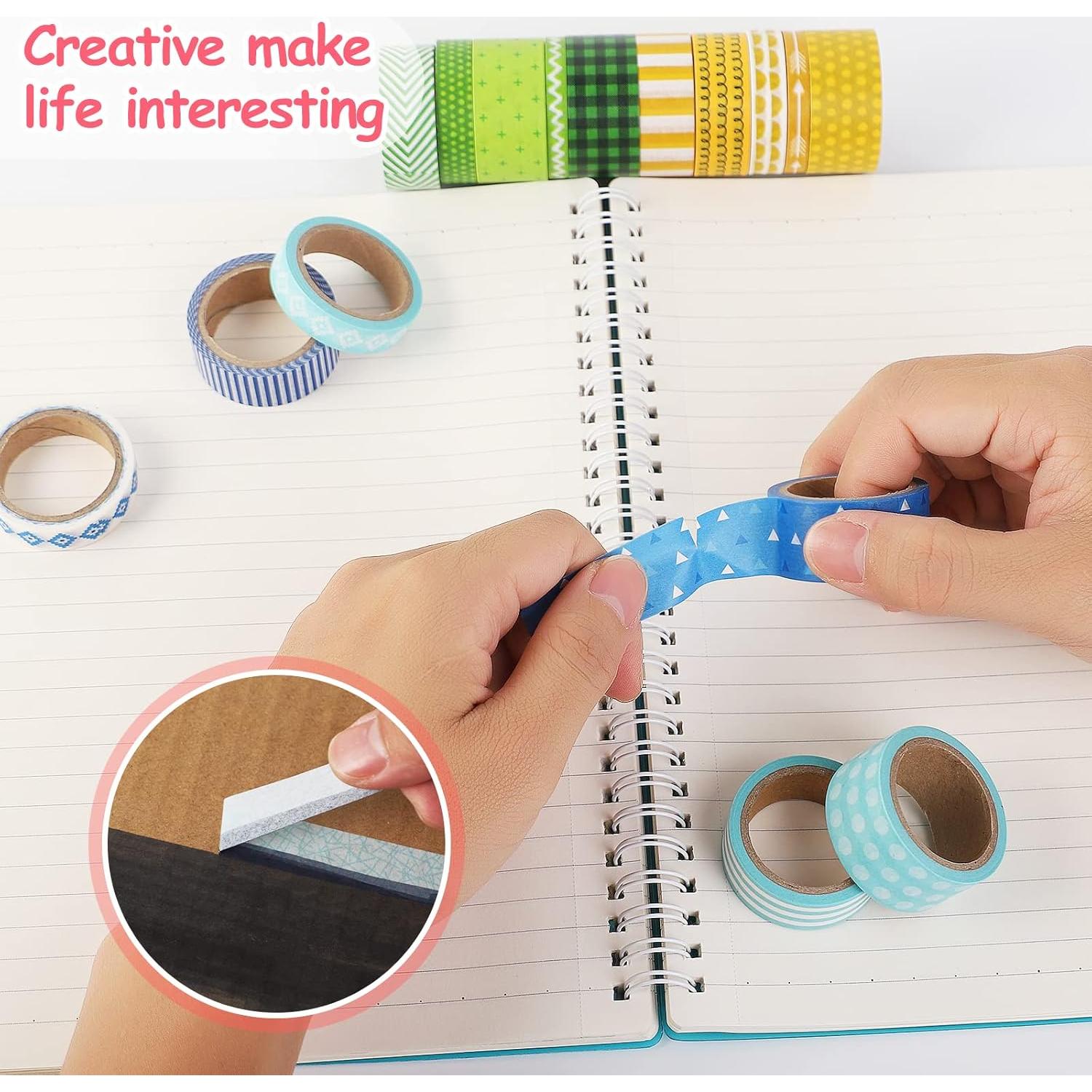 Juego de 50 Rollos de Cinta Washi KSS - 250yd, 4 Anchos