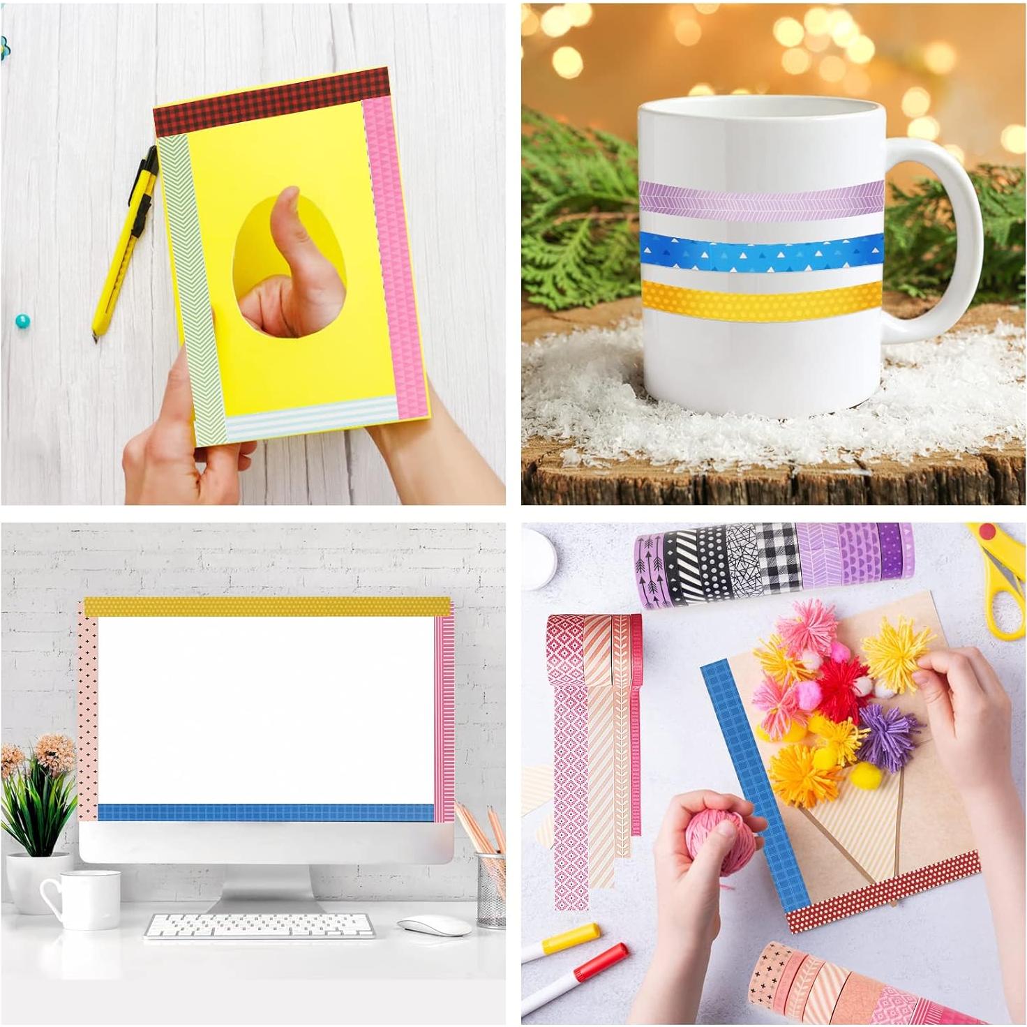 Juego de 50 Rollos de Cinta Washi KSS - 250yd, 4 Anchos