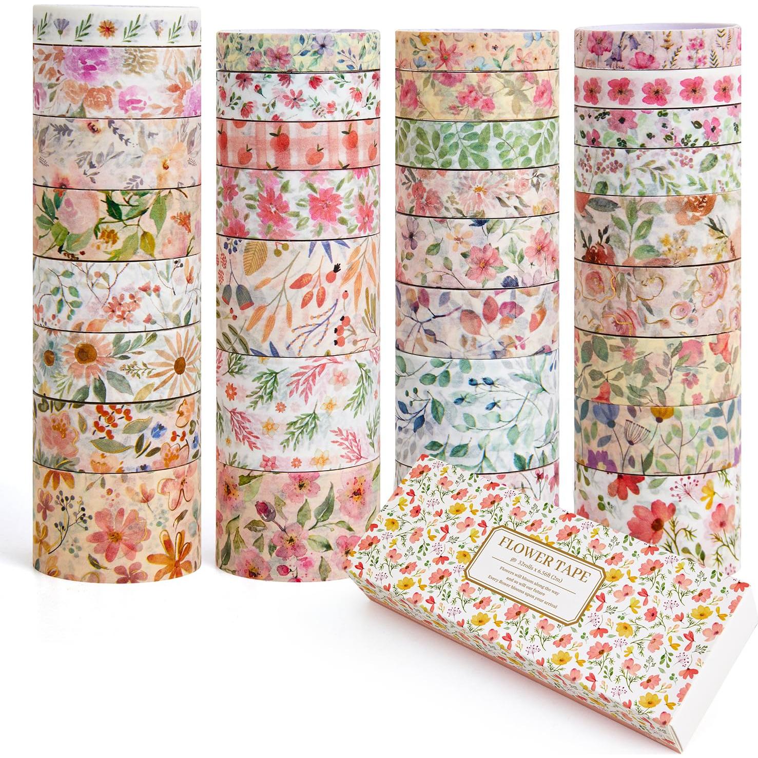 Conjunto de 32 Rollos de Cinta Washi Floral PAGEMORE 2m