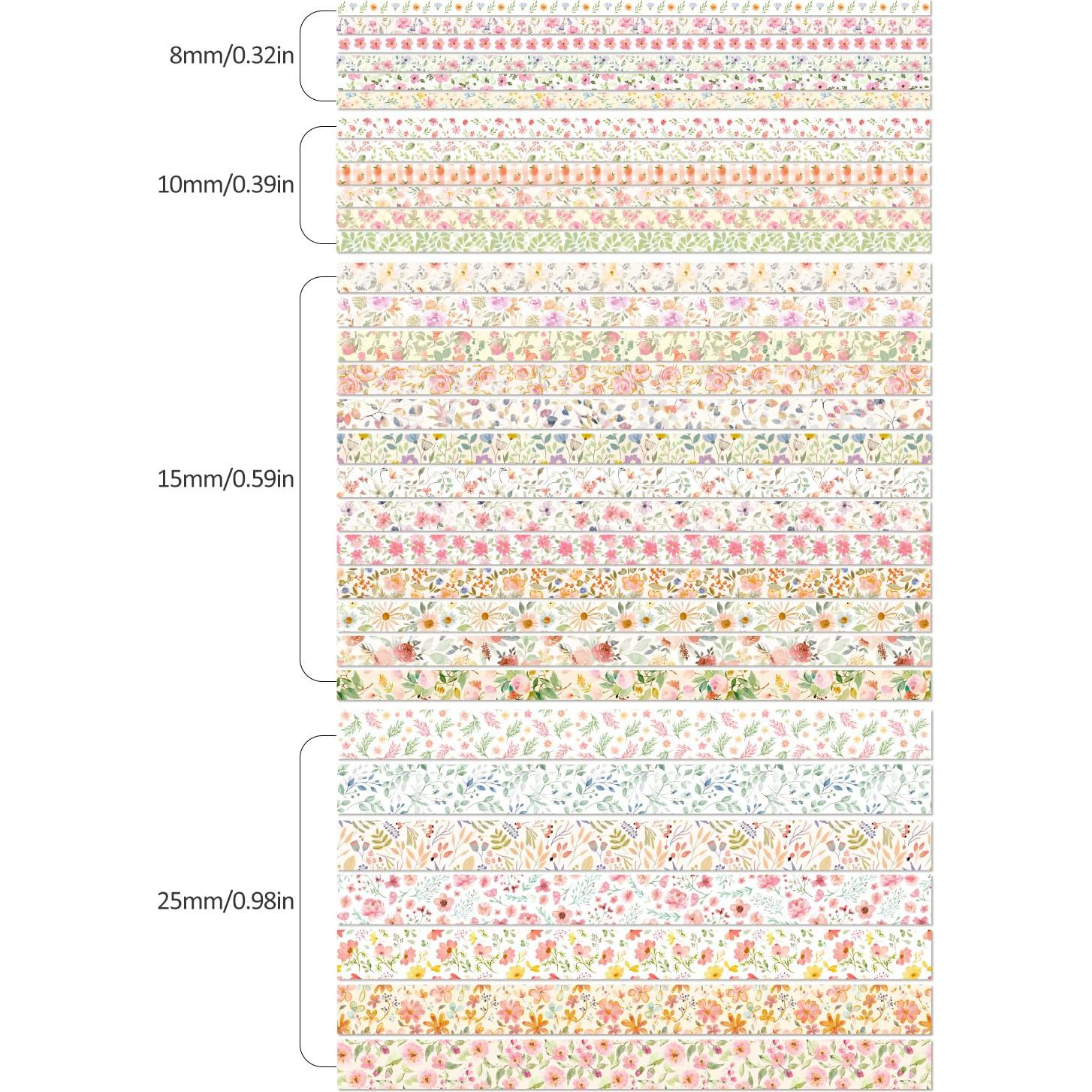 Conjunto de 32 Rollos de Cinta Washi Floral PAGEMORE 2m