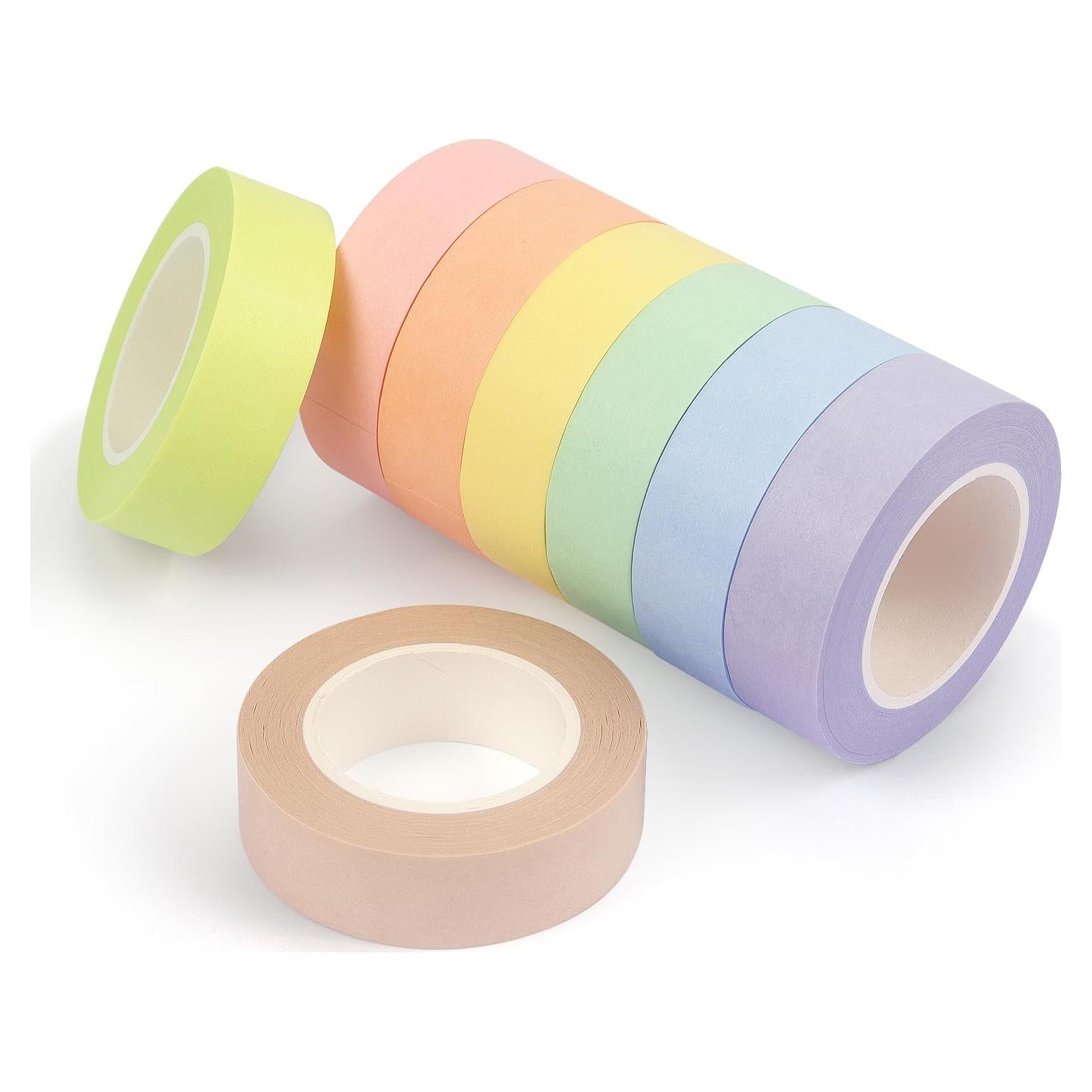 Cinta Washi de Colores Pastel Hutou 8 Rollos 1.27 cm