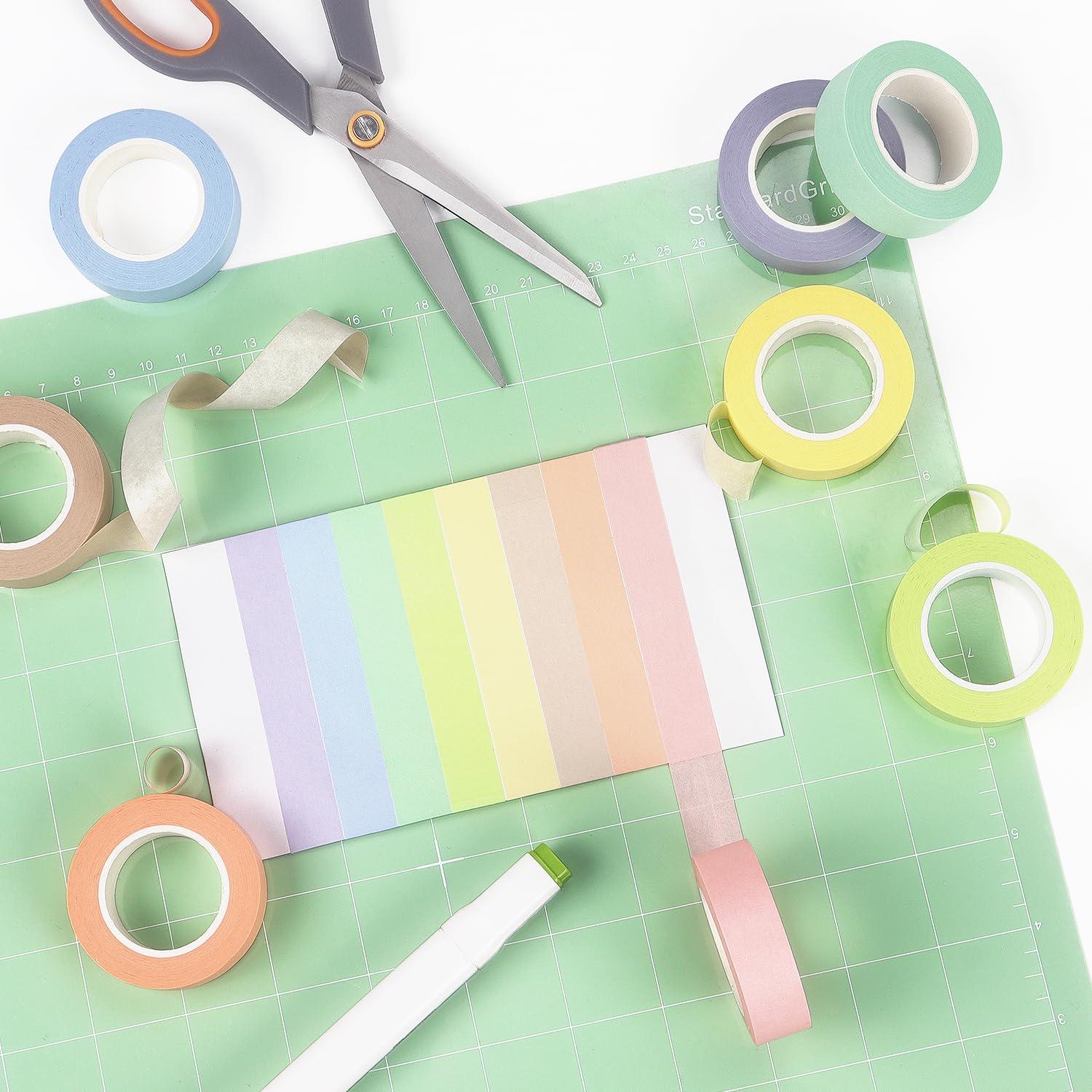 Cinta Washi de Colores Pastel Hutou 8 Rollos 1.27 cm