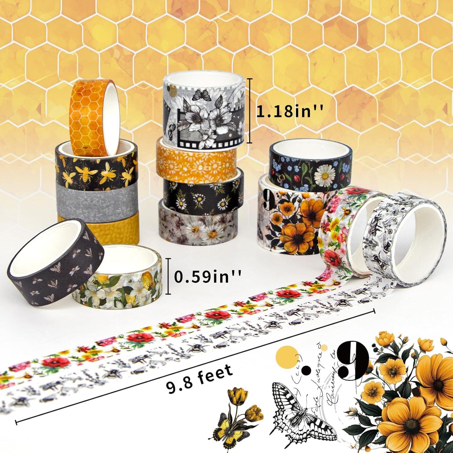 Juego de Washi Tape Kovano 14 Rollos Vintage Abeja Floral