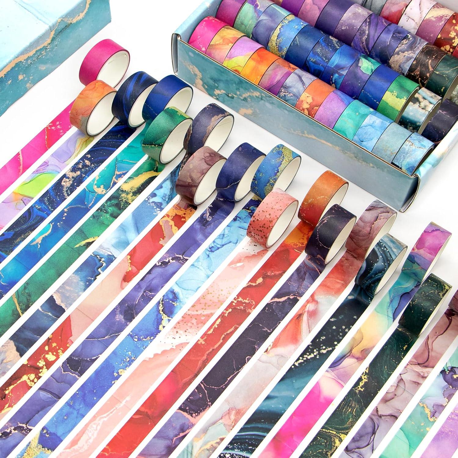 Juego de 48 Rollos de Cinta Washi MOOKER - Cinta Decorativa 15mm