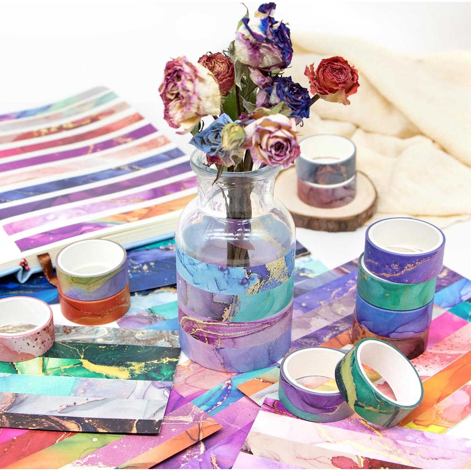 Juego de 48 Rollos de Cinta Washi MOOKER - Cinta Decorativa 15mm