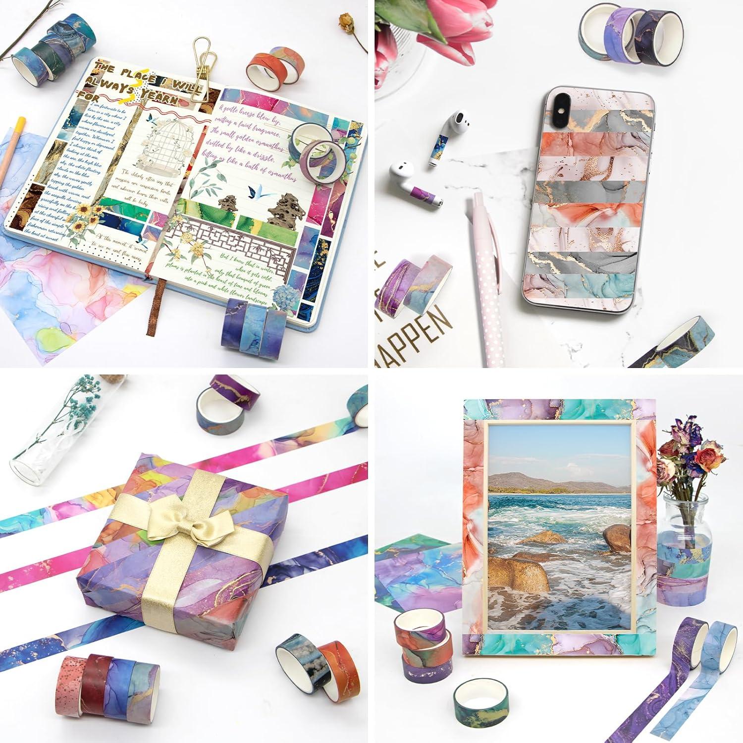 Juego de 48 Rollos de Cinta Washi MOOKER - Cinta Decorativa 15mm