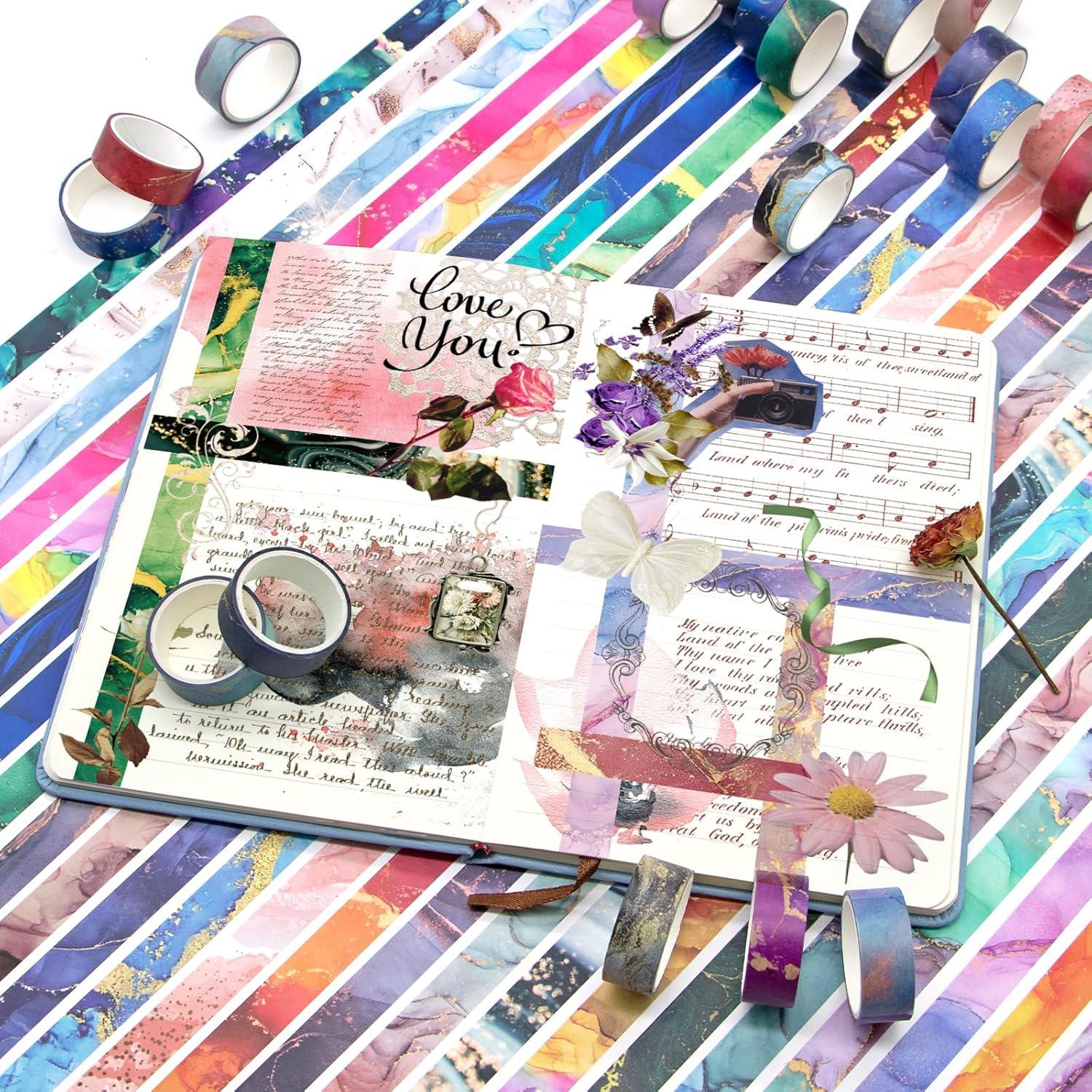 Juego de 48 Rollos de Cinta Washi MOOKER - Cinta Decorativa 15mm