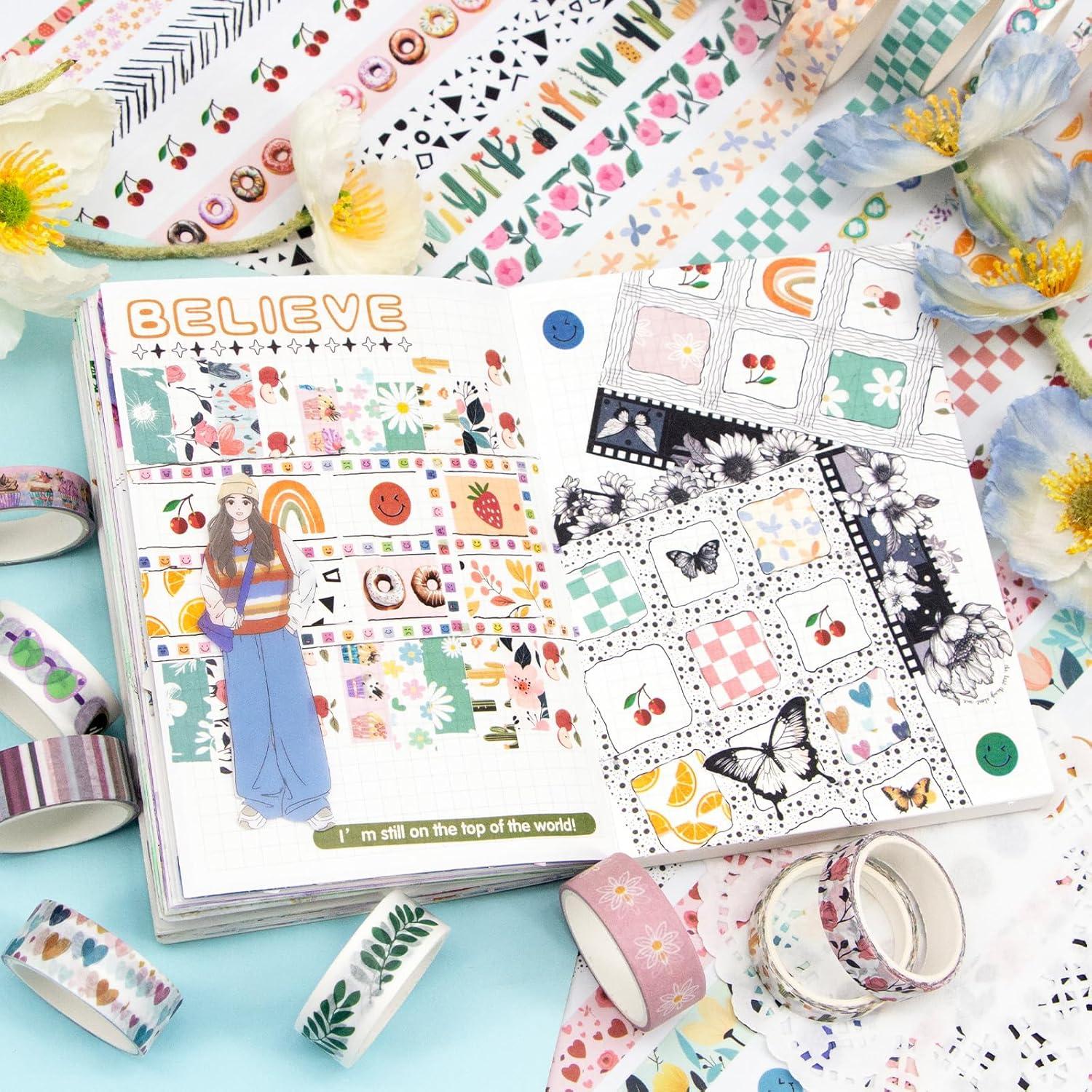 55 Rollos de Cinta Washi MOOKER Bohemia Decorativa 15mm