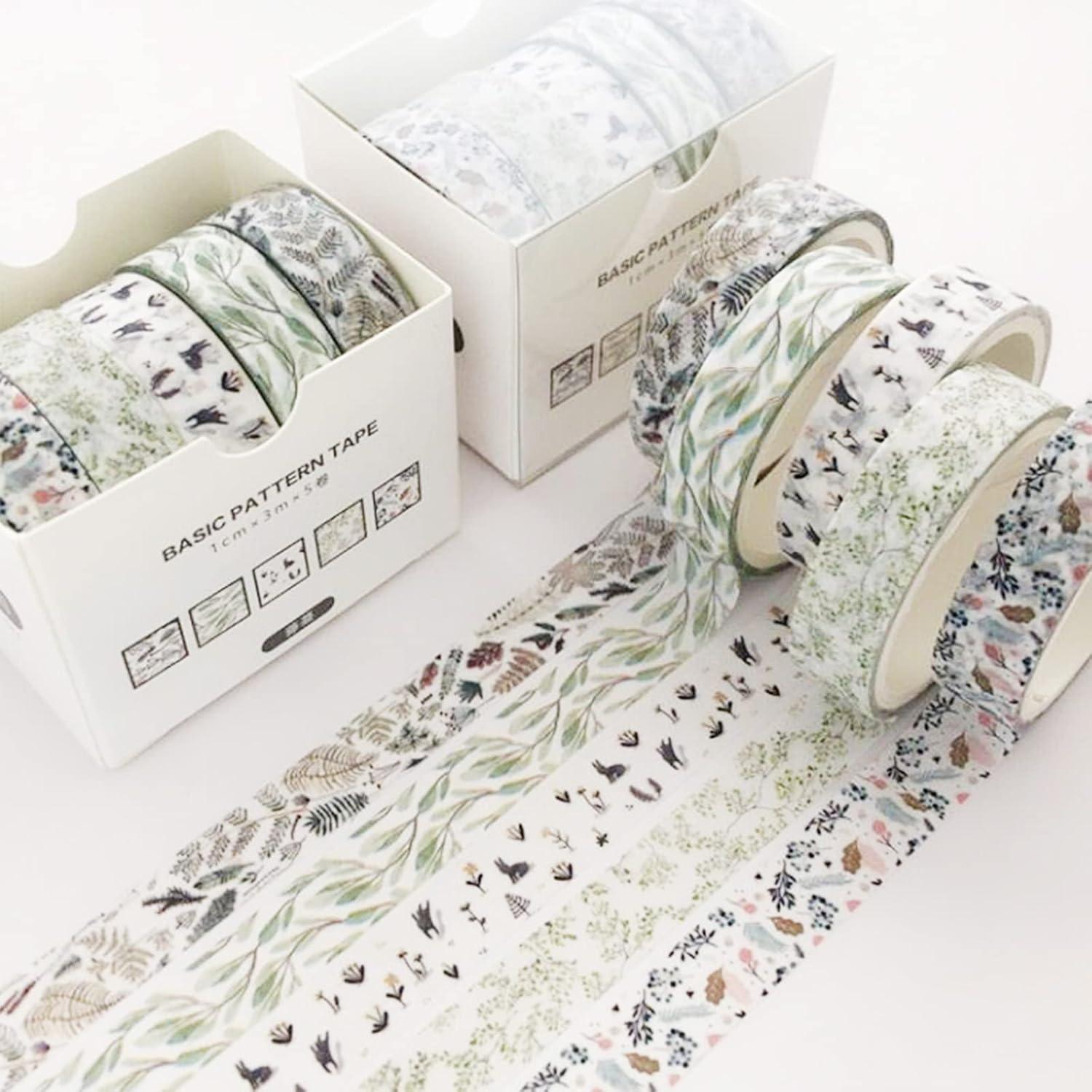 Conjunto de 5 Rollos de Cinta Washi YUBX 10mm x 3m Decorativa
