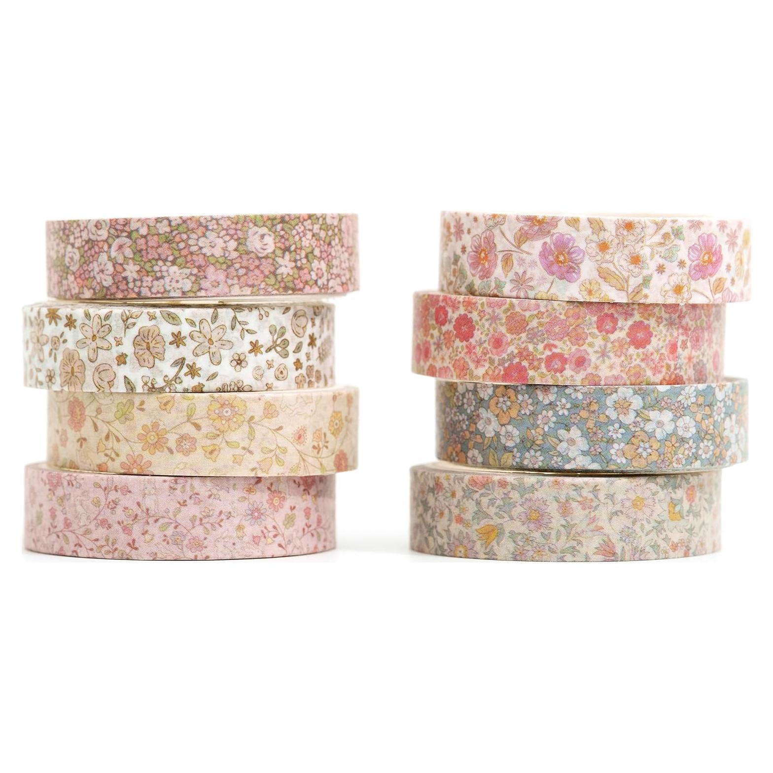 Conjunto de Cinta Washi Vintage YUBX 8 Rollos 10mm Flores