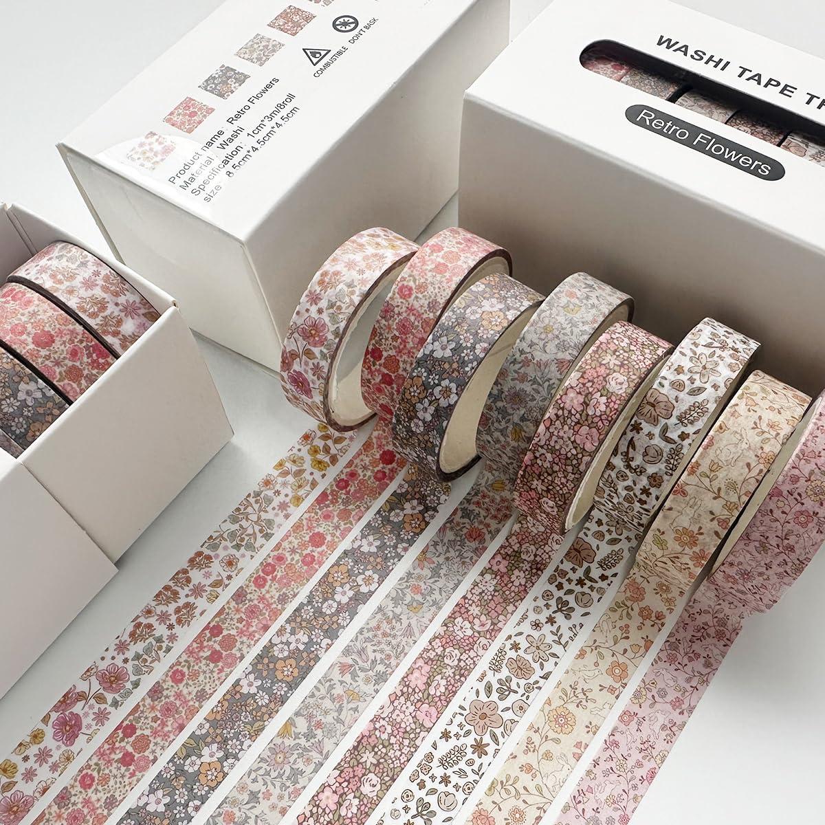 Conjunto de Cinta Washi Vintage YUBX 8 Rollos 10mm Flores