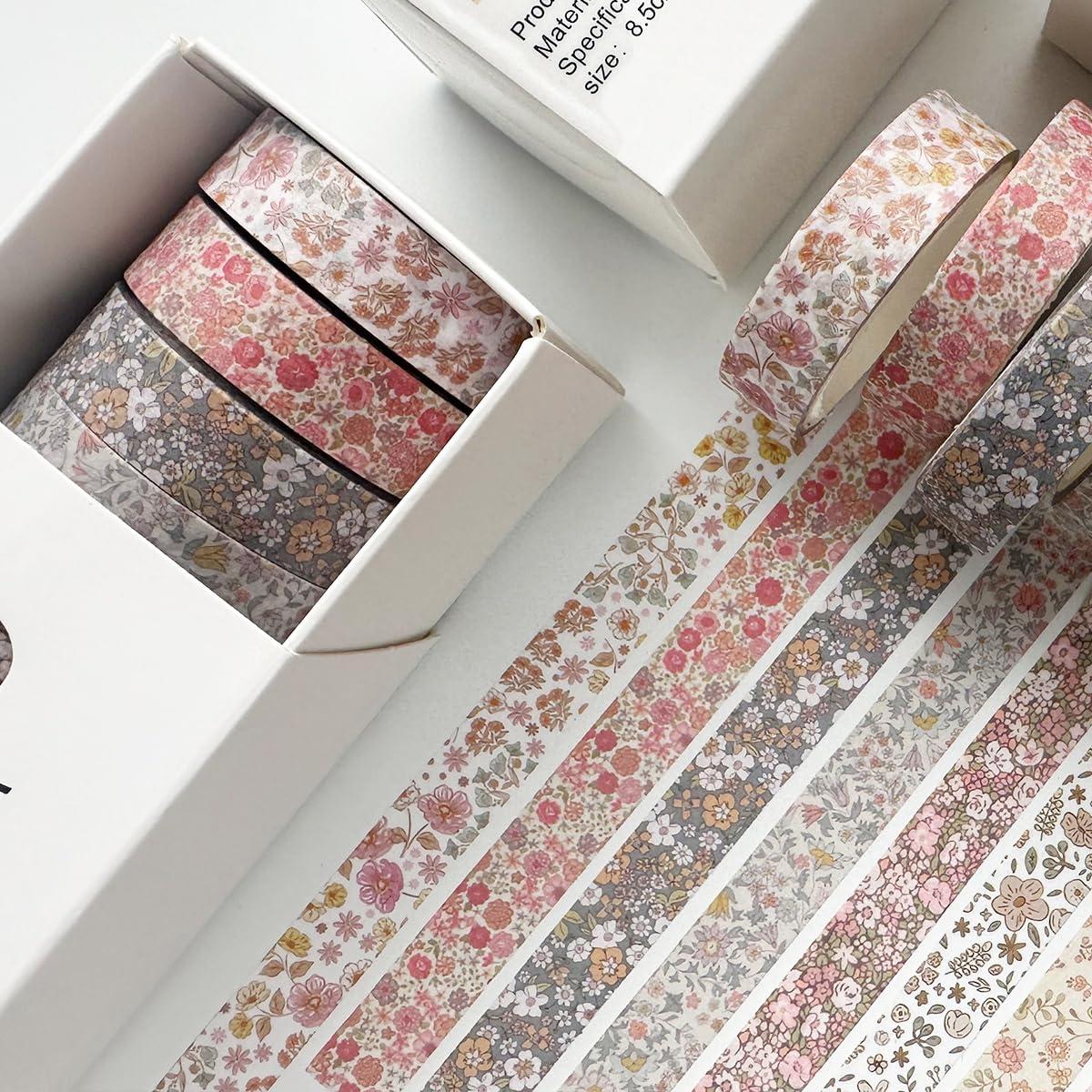 Conjunto de Cinta Washi Vintage YUBX 8 Rollos 10mm Flores